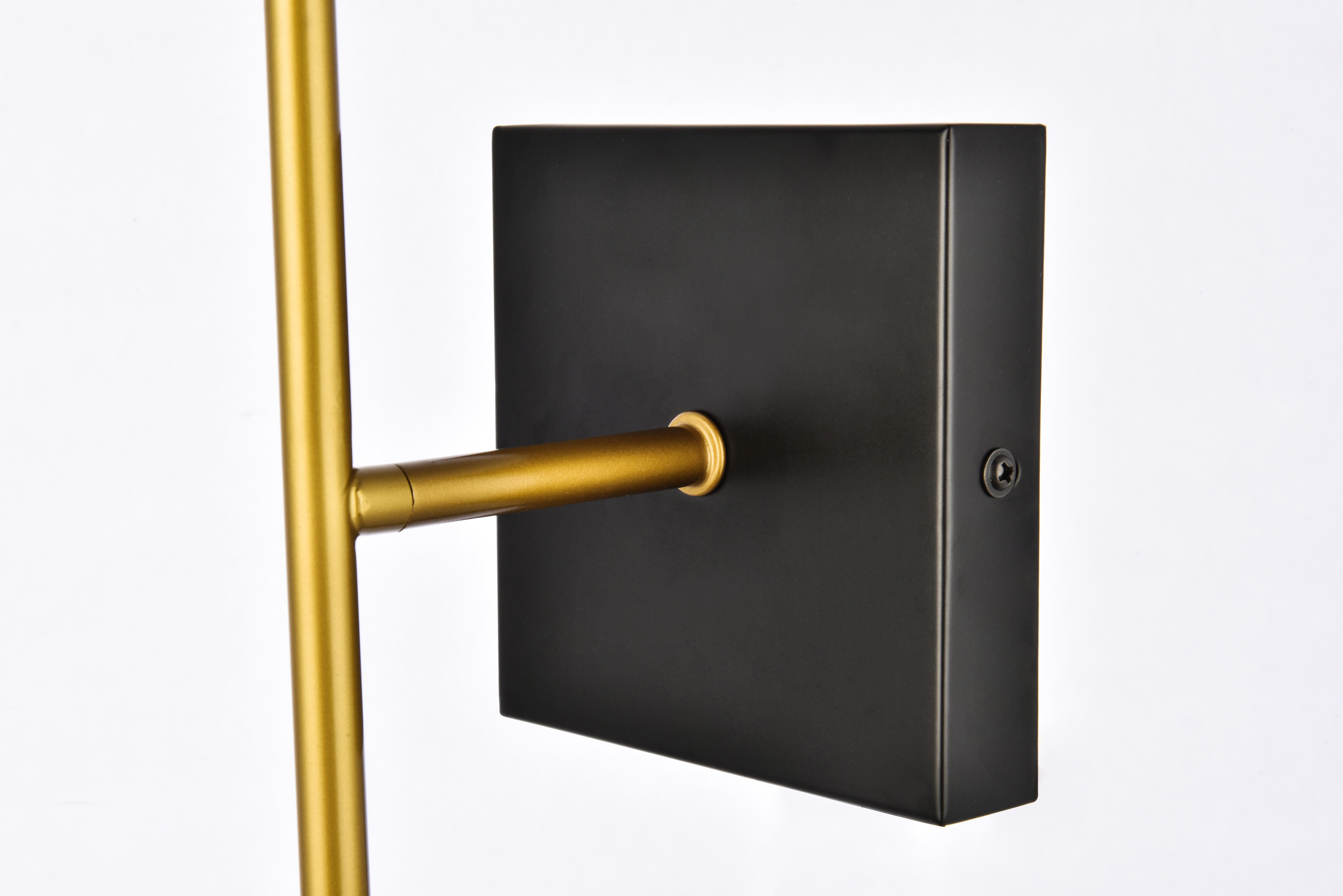 Neri 2 Lights Black And Brass And Clear Glass Wall Sconce, Black/Brass/Clear, large
