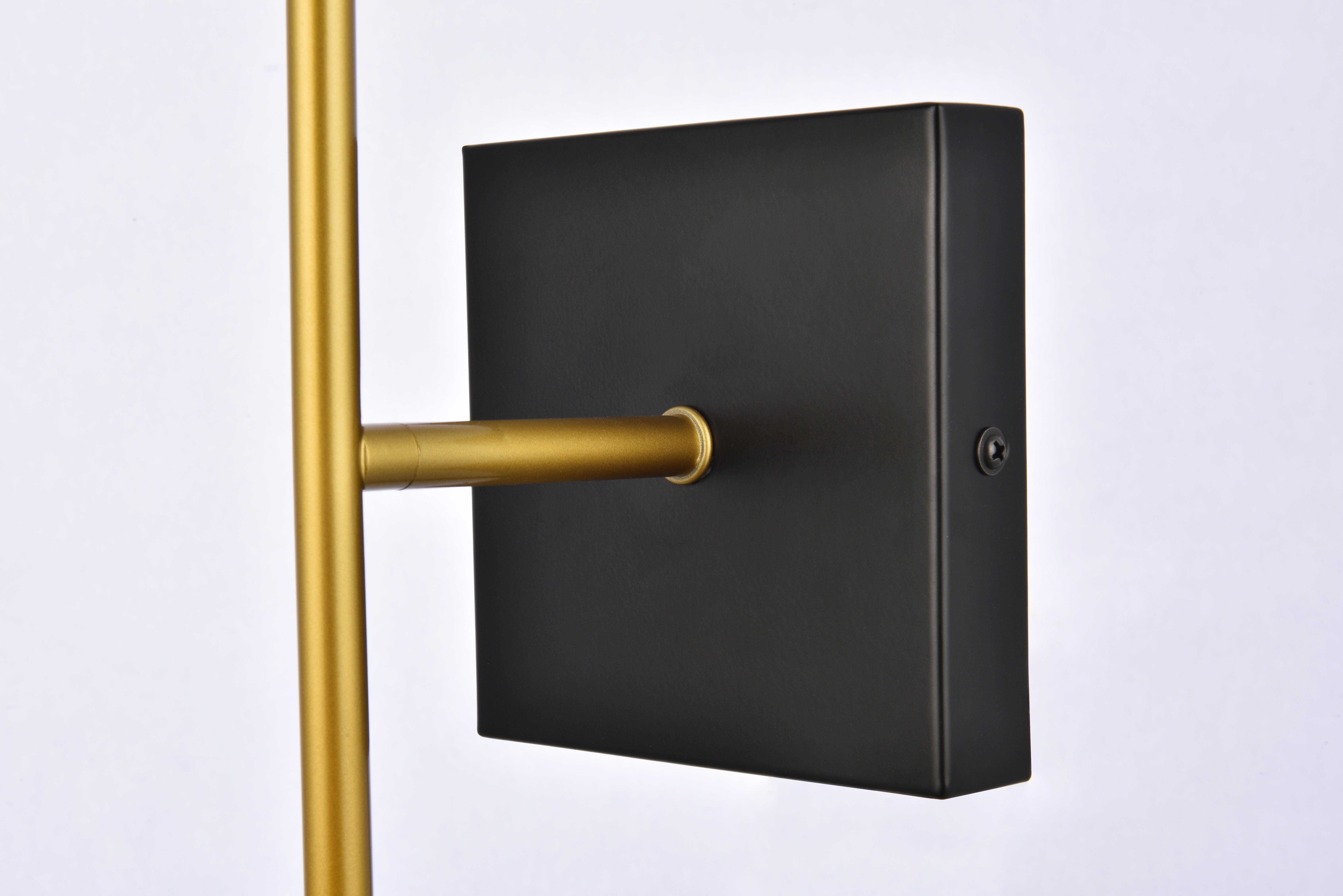 Neri 1 Light Black And Brass And Clear Glass Wall Sconce, Black/Brass/Clear, large