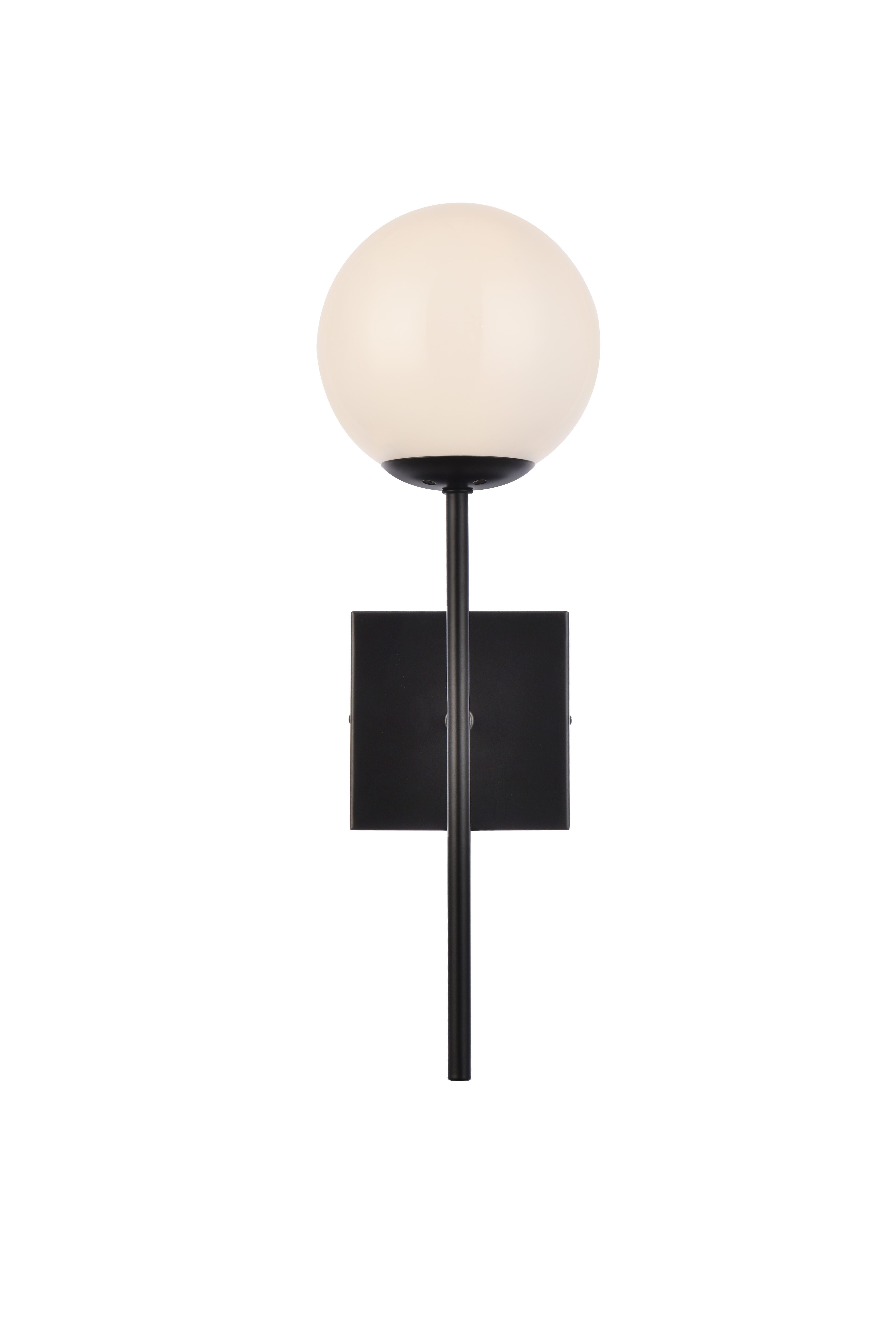 Neri 1 Light Black And White Glass Wall Sconce, Black/White, large