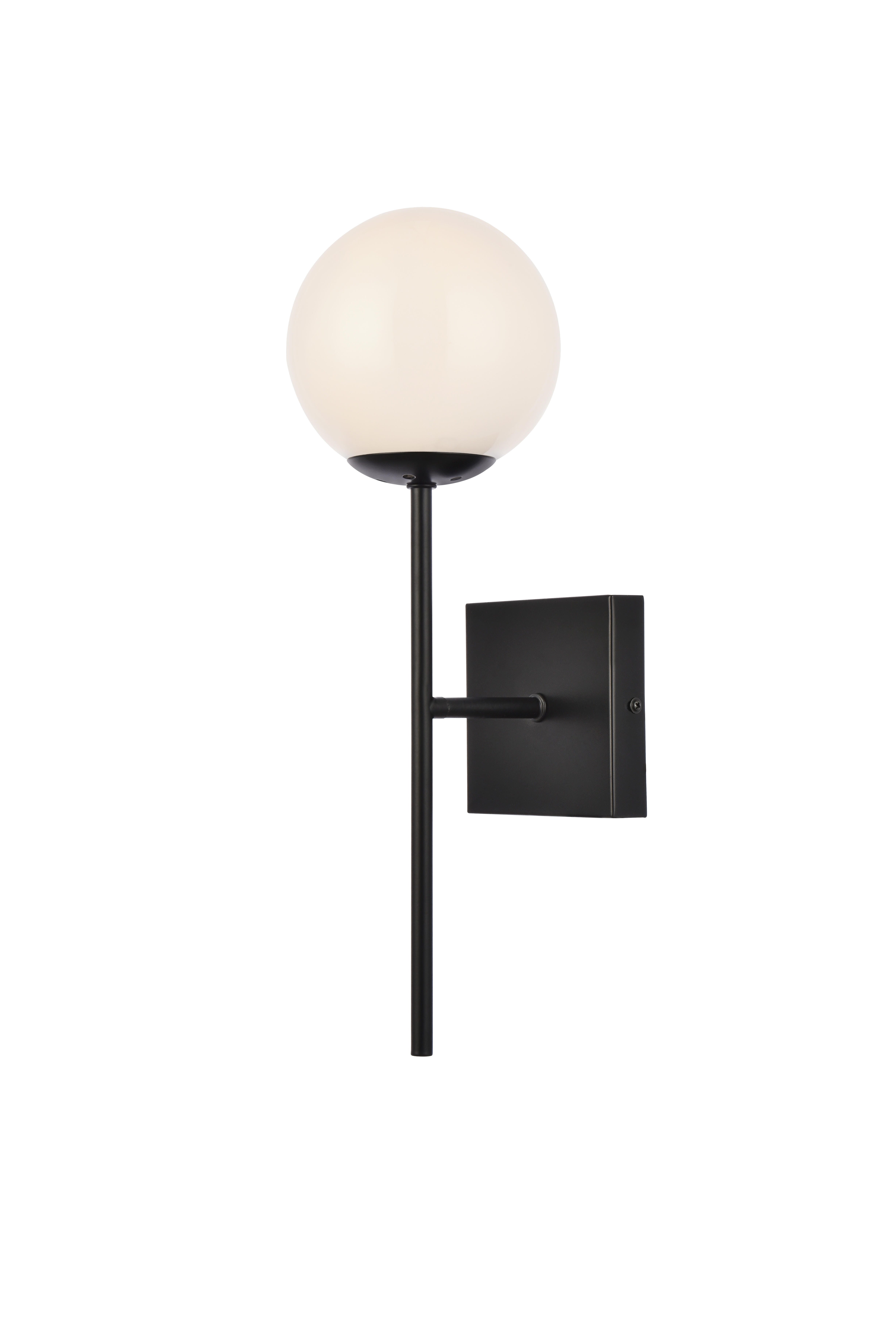 Neri 1 Light Black And White Glass Wall Sconce, Black/White, large