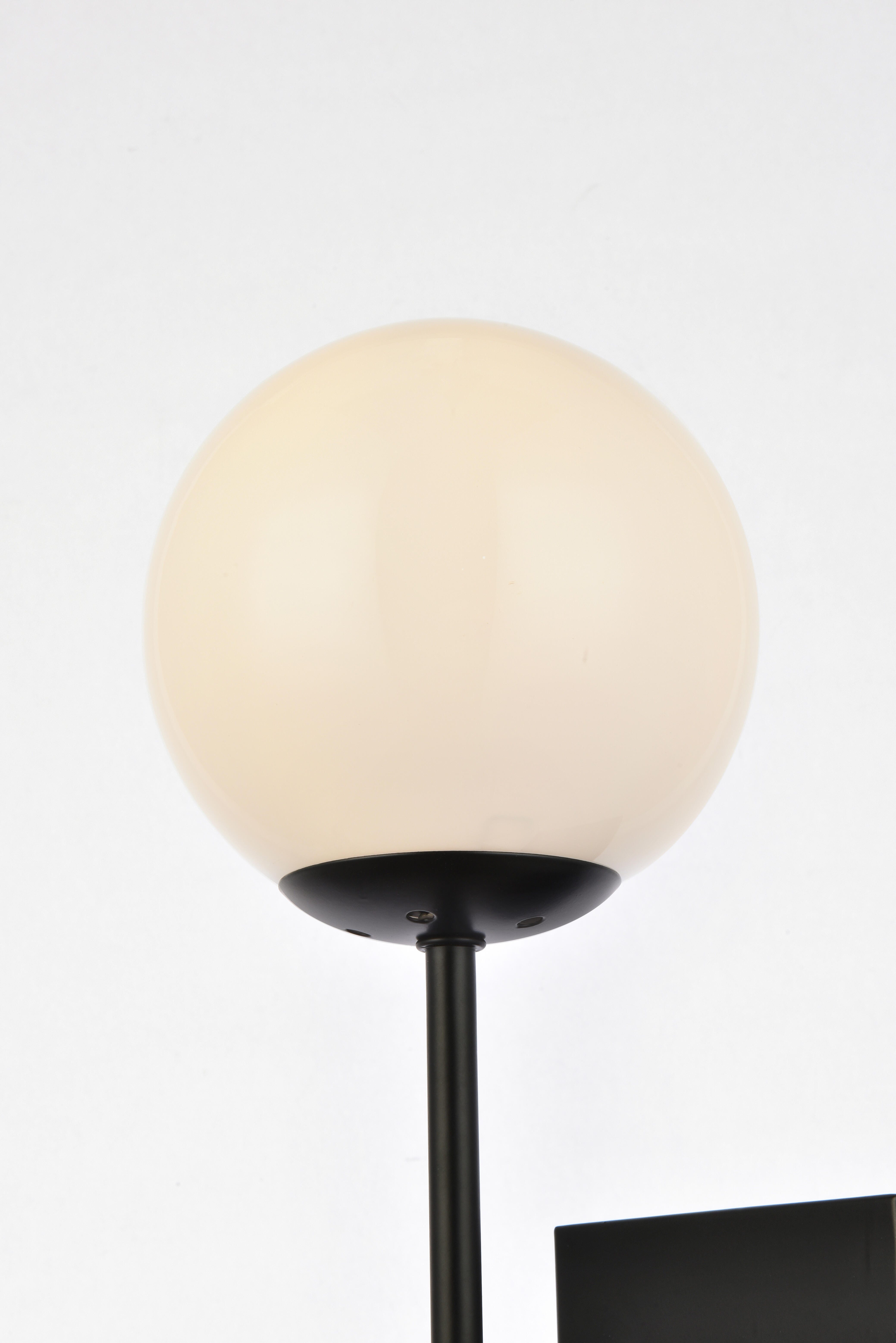 Neri 1 Light Black And White Glass Wall Sconce, Black/White, large