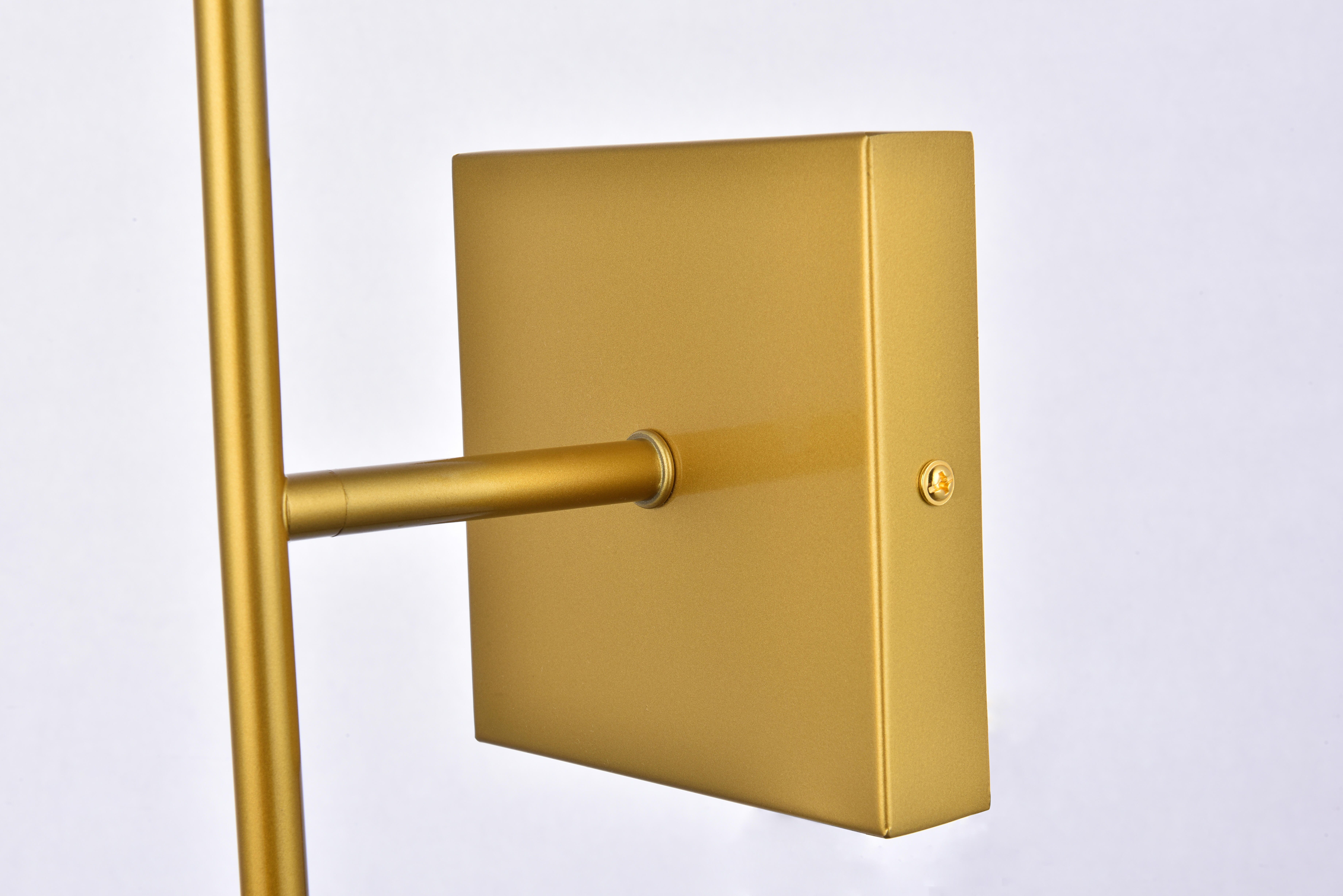 Neri 1 Light Brass And White Glass Wall Sconce, Brass/White, large