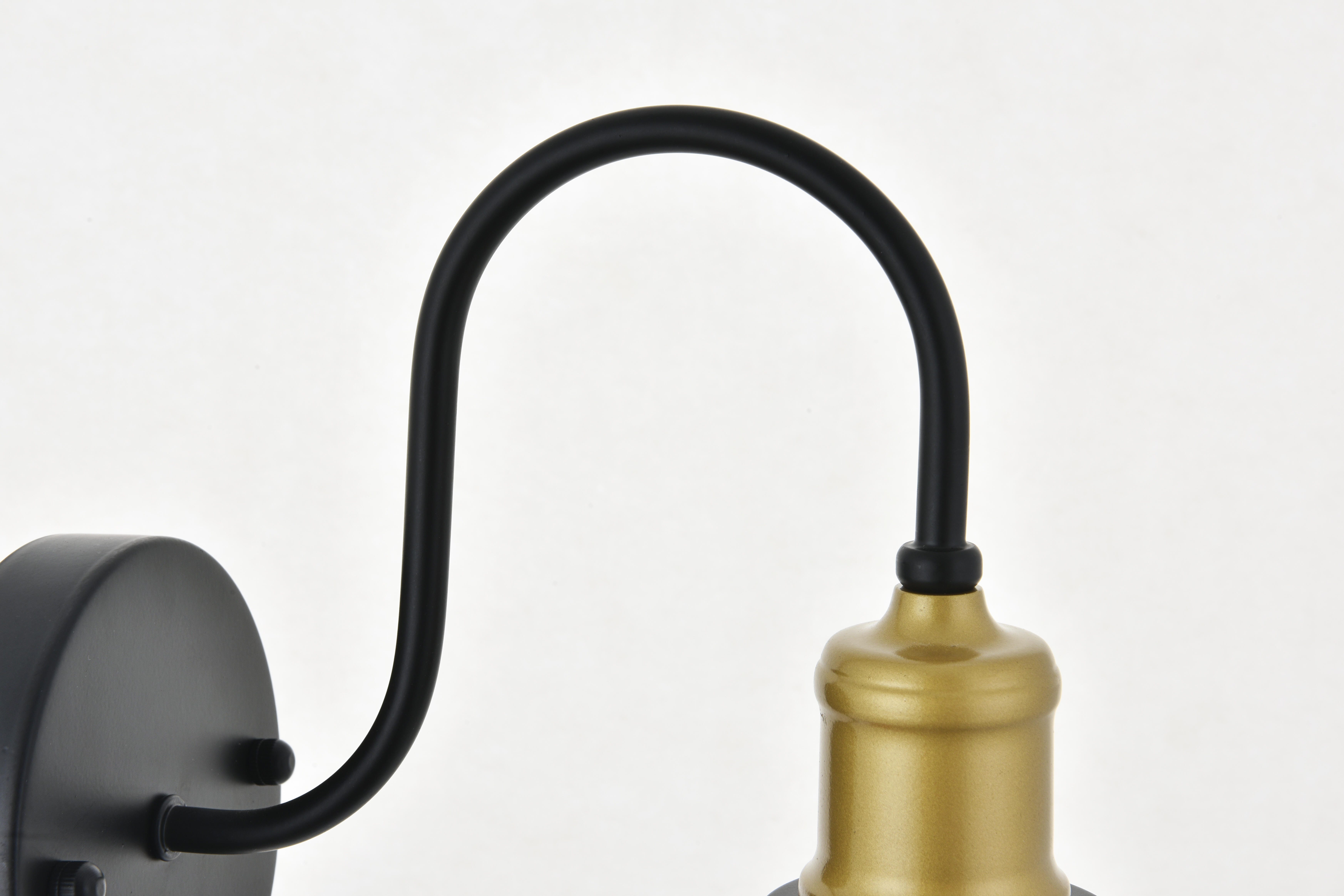 Felicity 1 Light Brass And Black Wall Sconce, , large