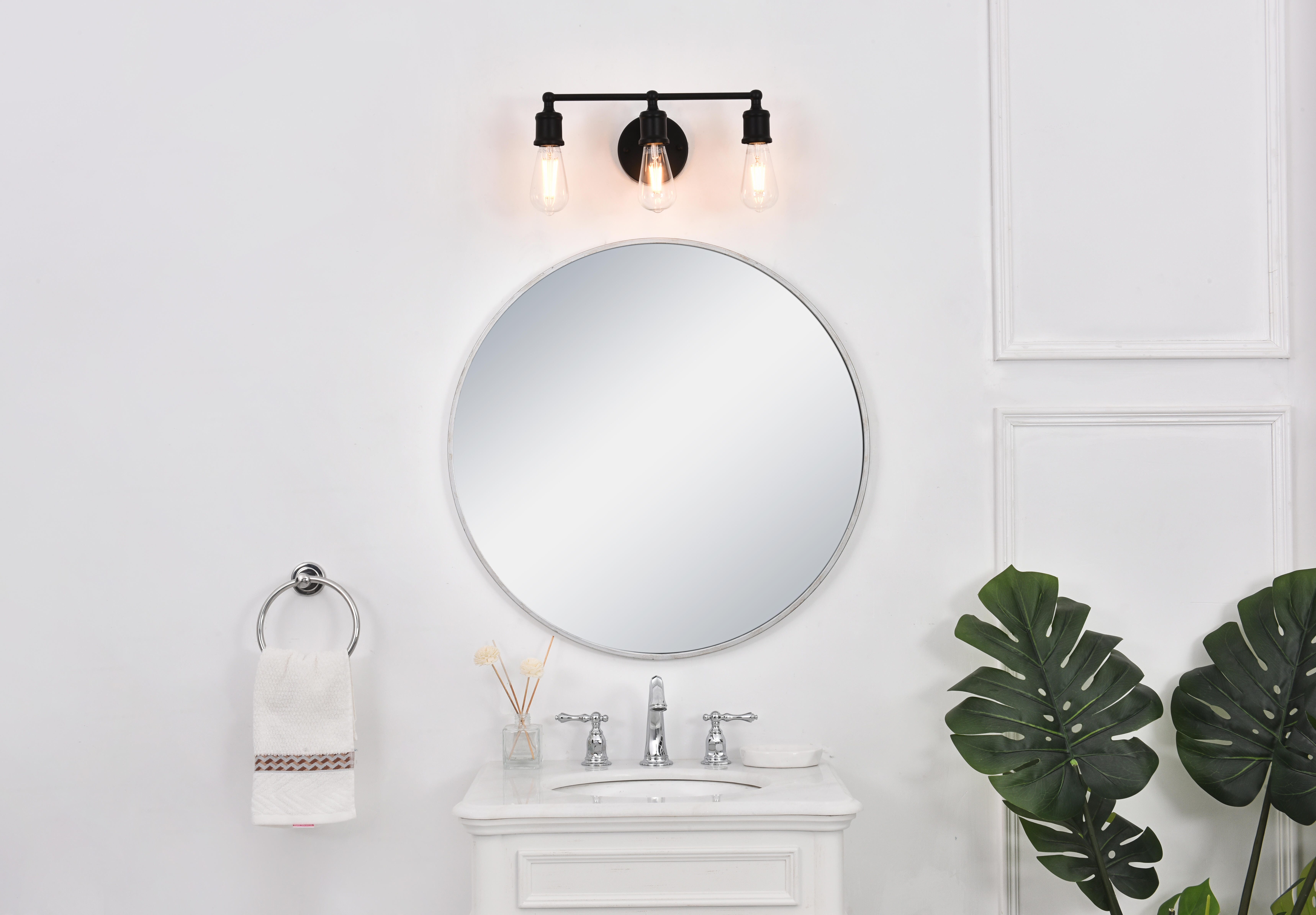 Serif 3 Light Black Wall Sconce, , large