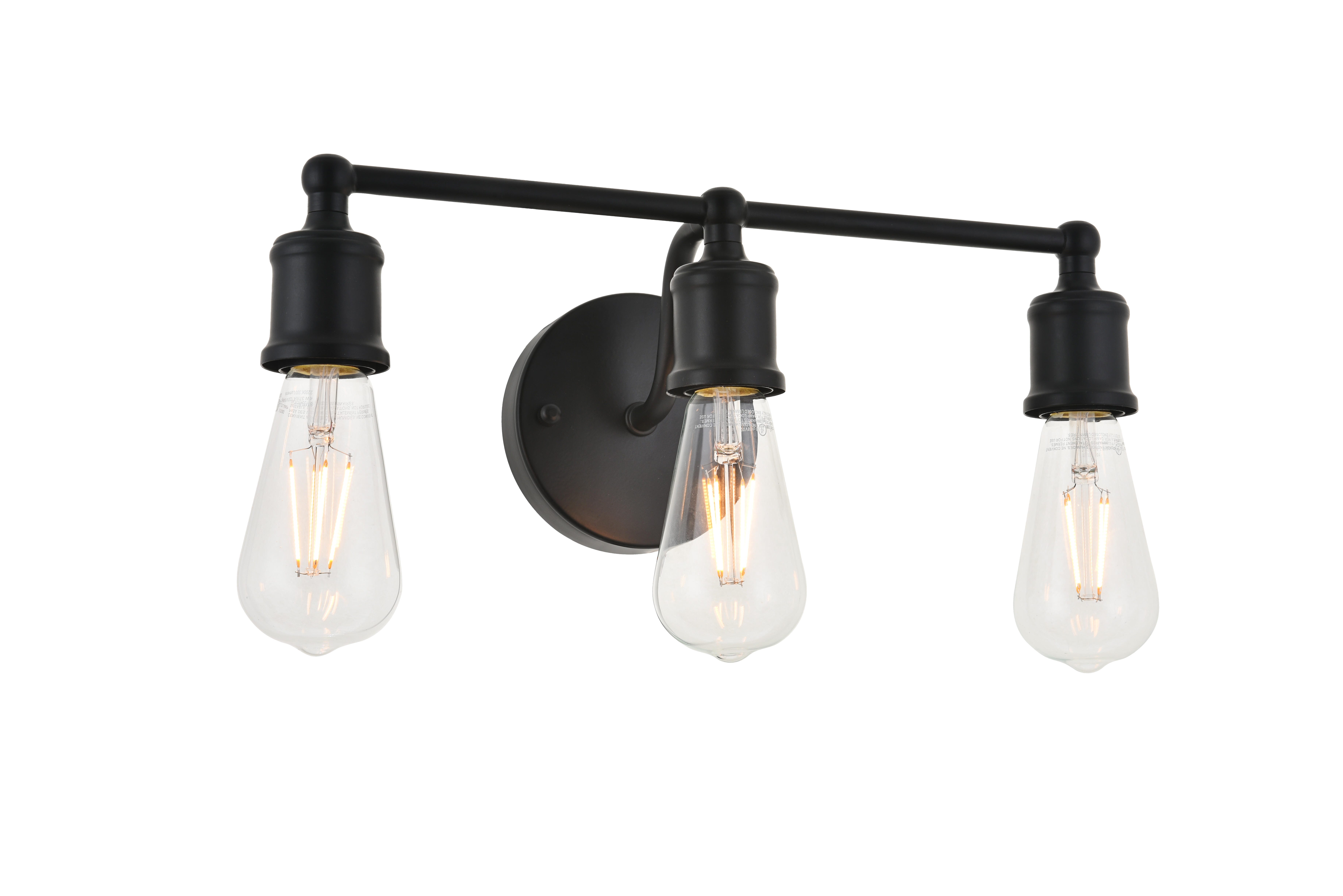 Serif 3 Light Black Wall Sconce, , large