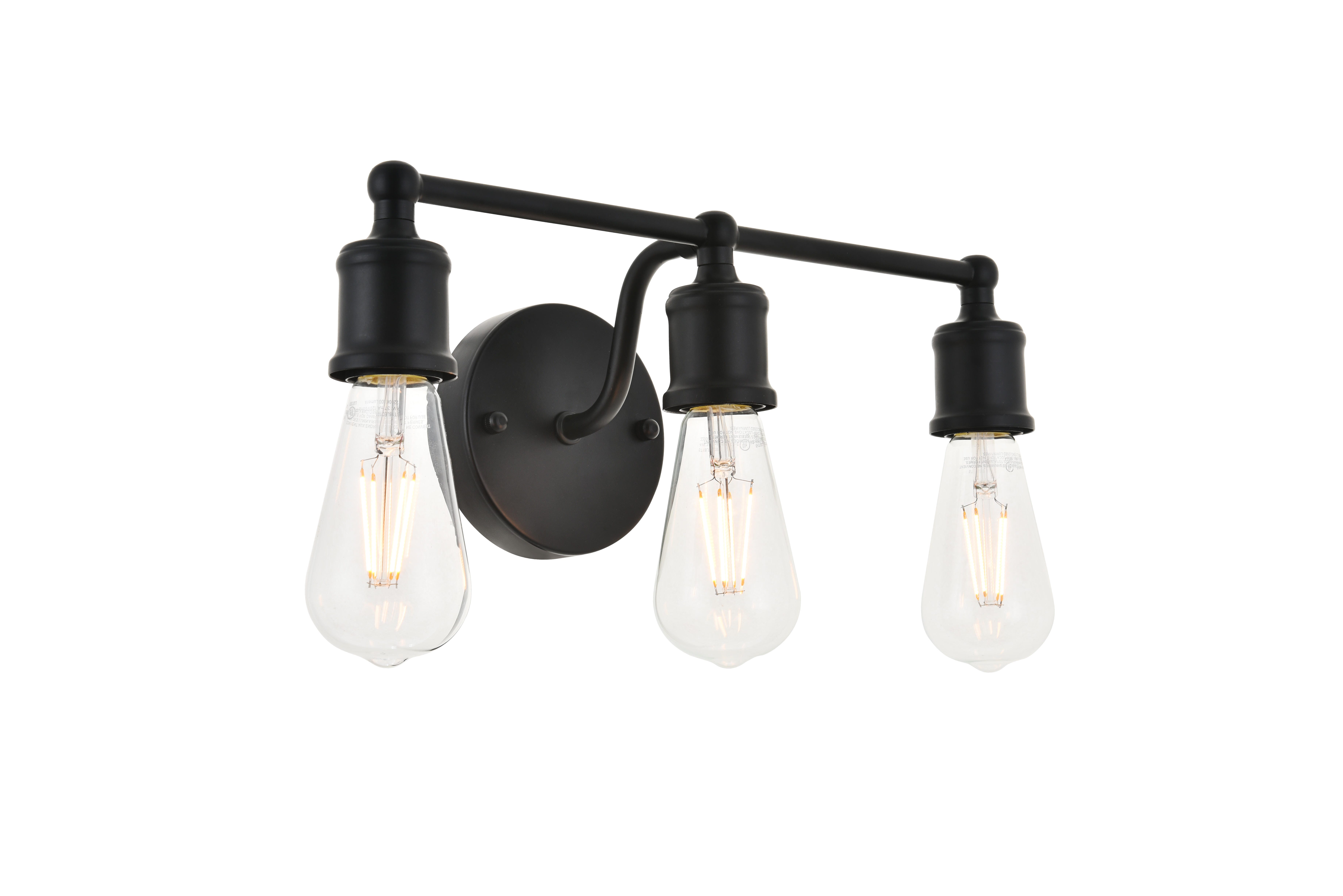 Serif 3 Light Black Wall Sconce, , large