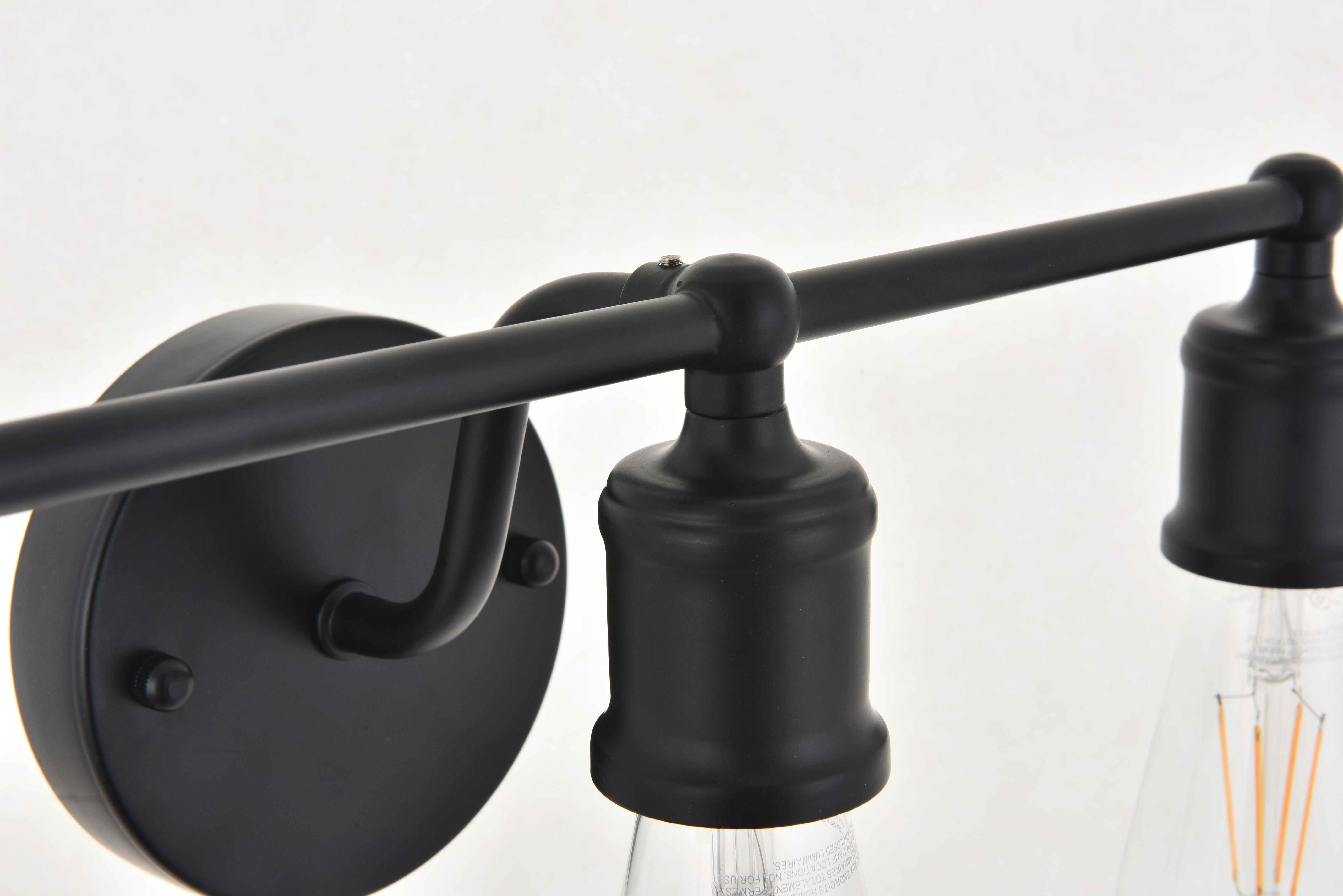 Serif 3 Light Black Wall Sconce, , large