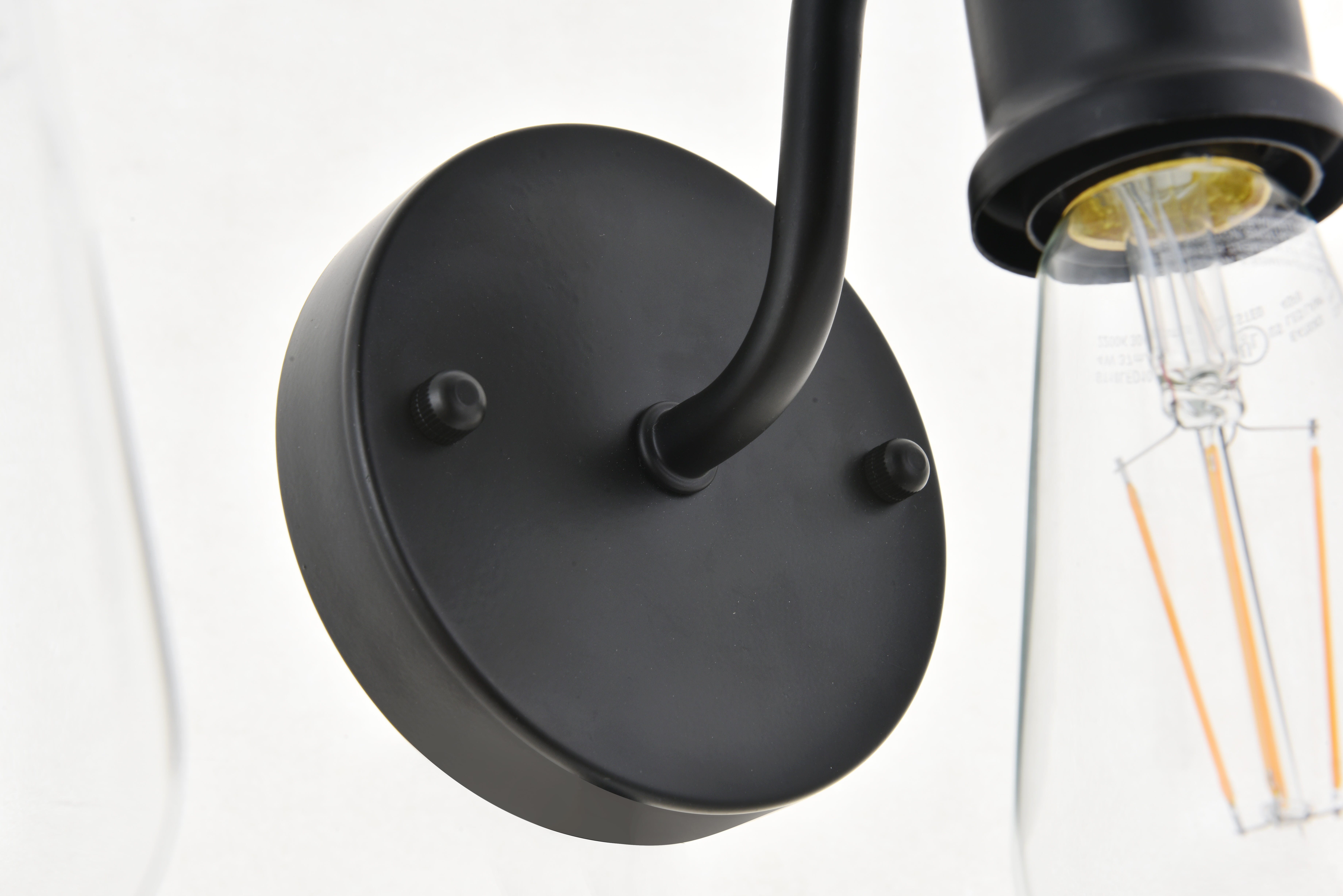 Serif 3 Light Black Wall Sconce, , large