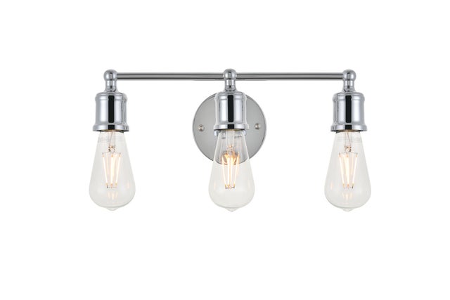 Serif 3 Light Chrome Wall Sconce, Chrome