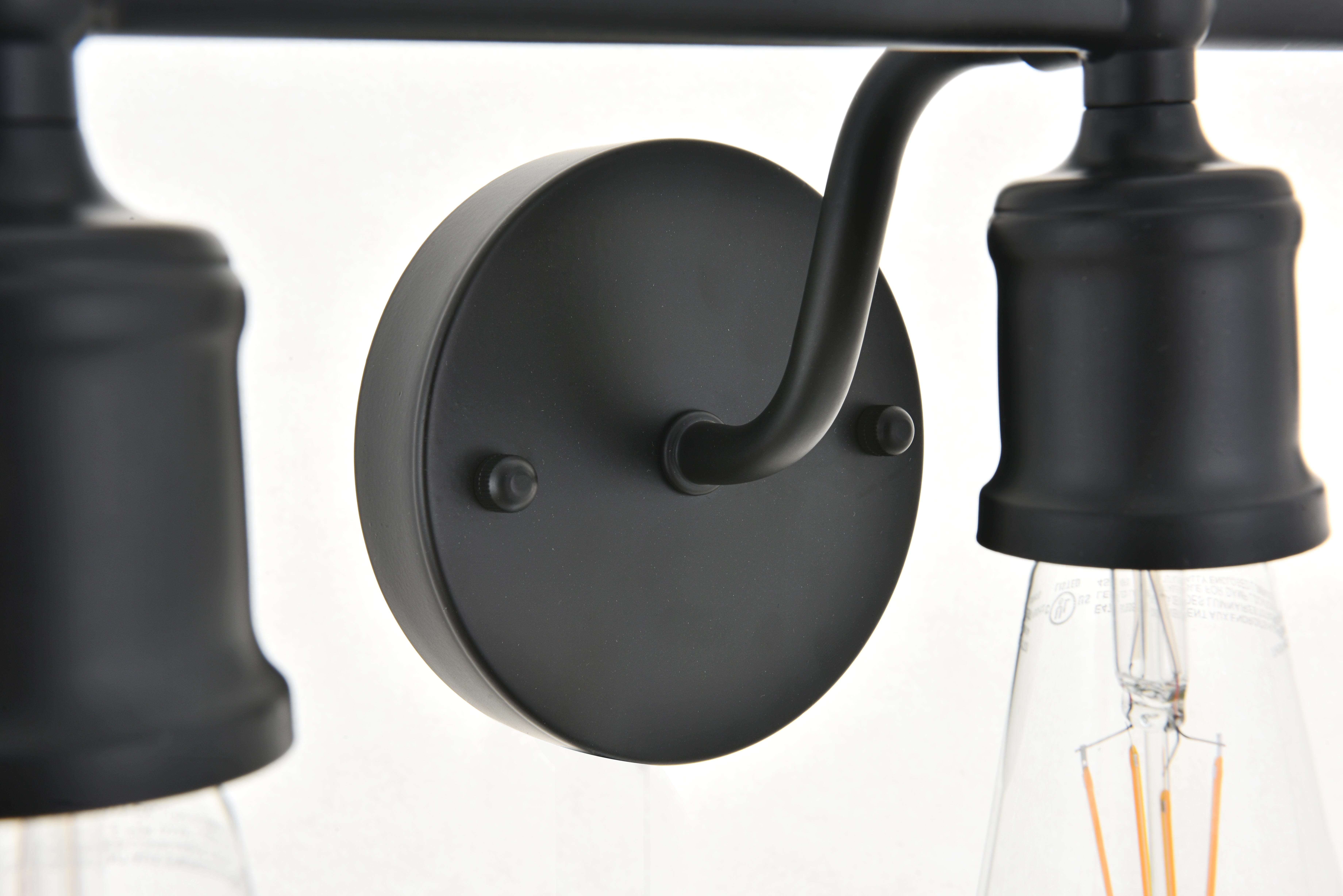 Serif 5 Light Black Wall Sconce, Black, large