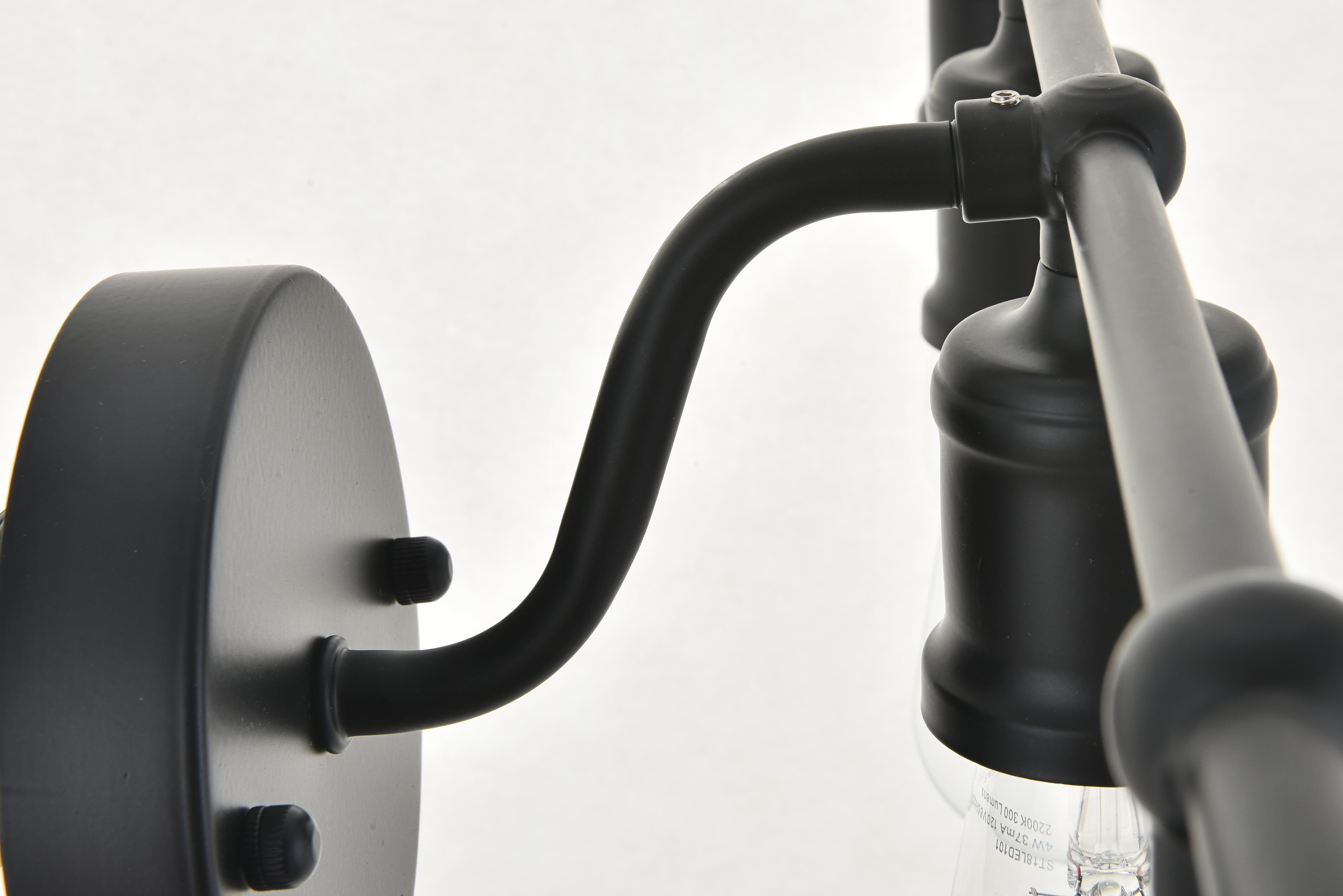 Serif 5 Light Black Wall Sconce, Black, large