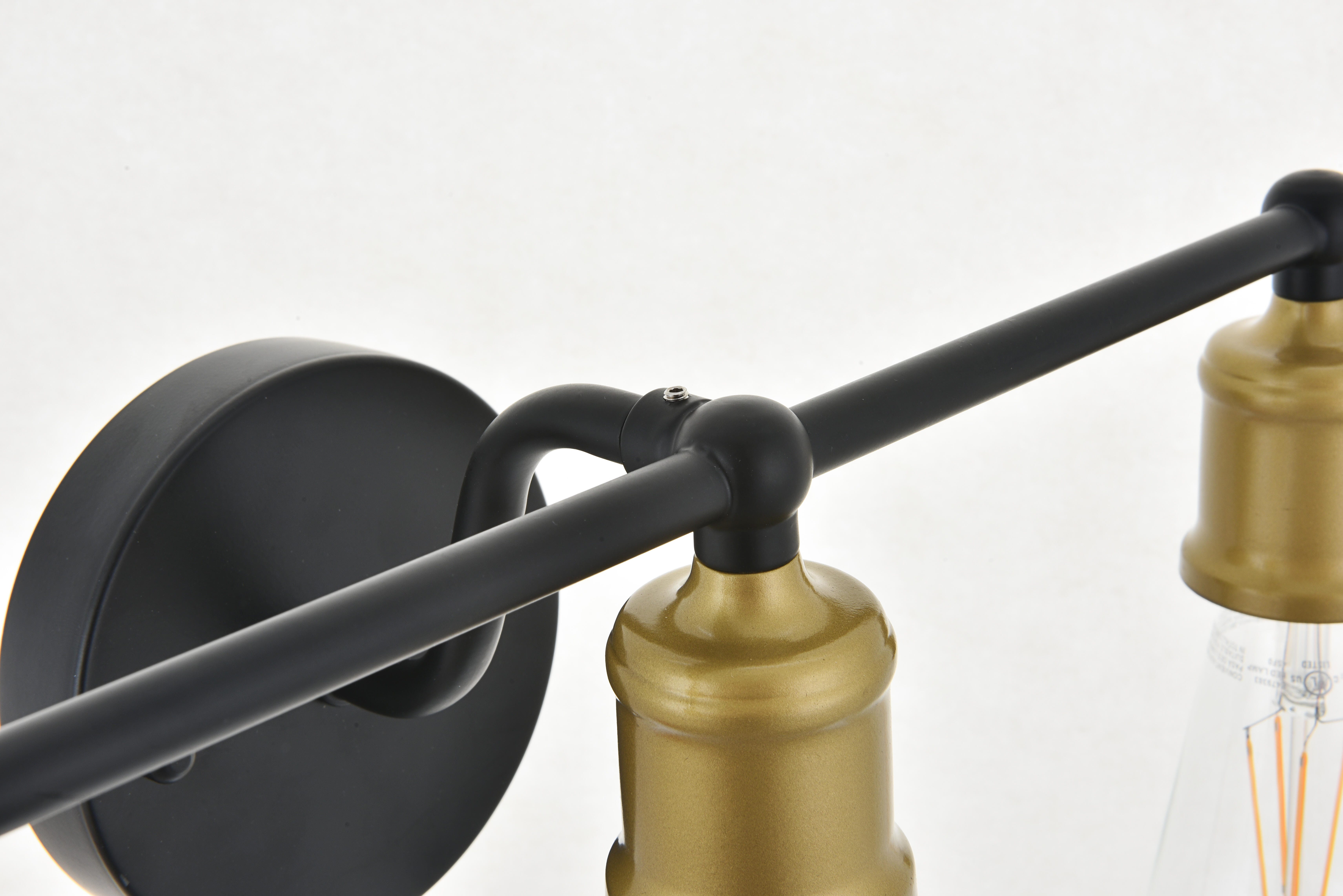 Serif 5 Light Brass And Black Wall Sconce, , large