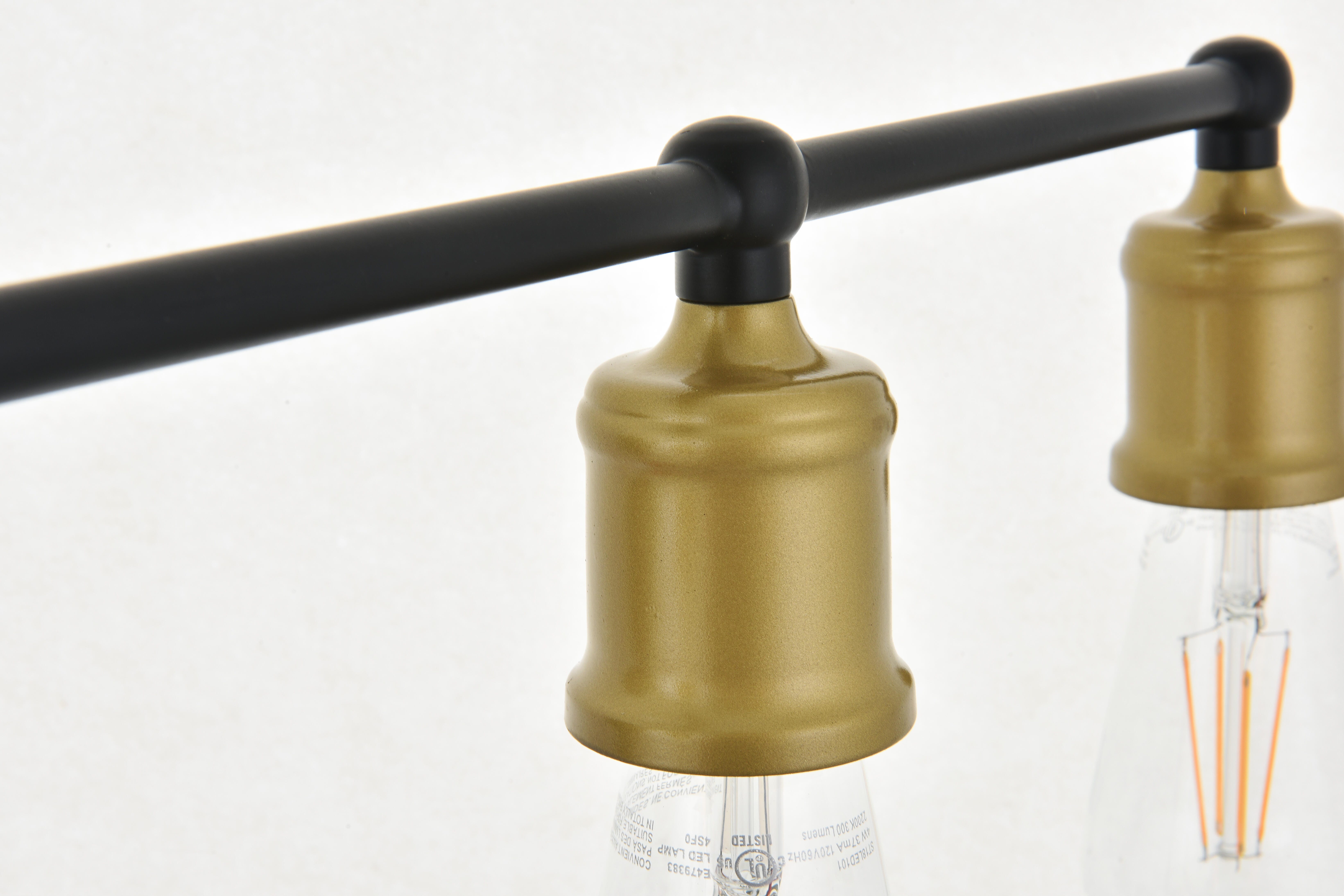 Serif 5 Light Brass And Black Wall Sconce, , large