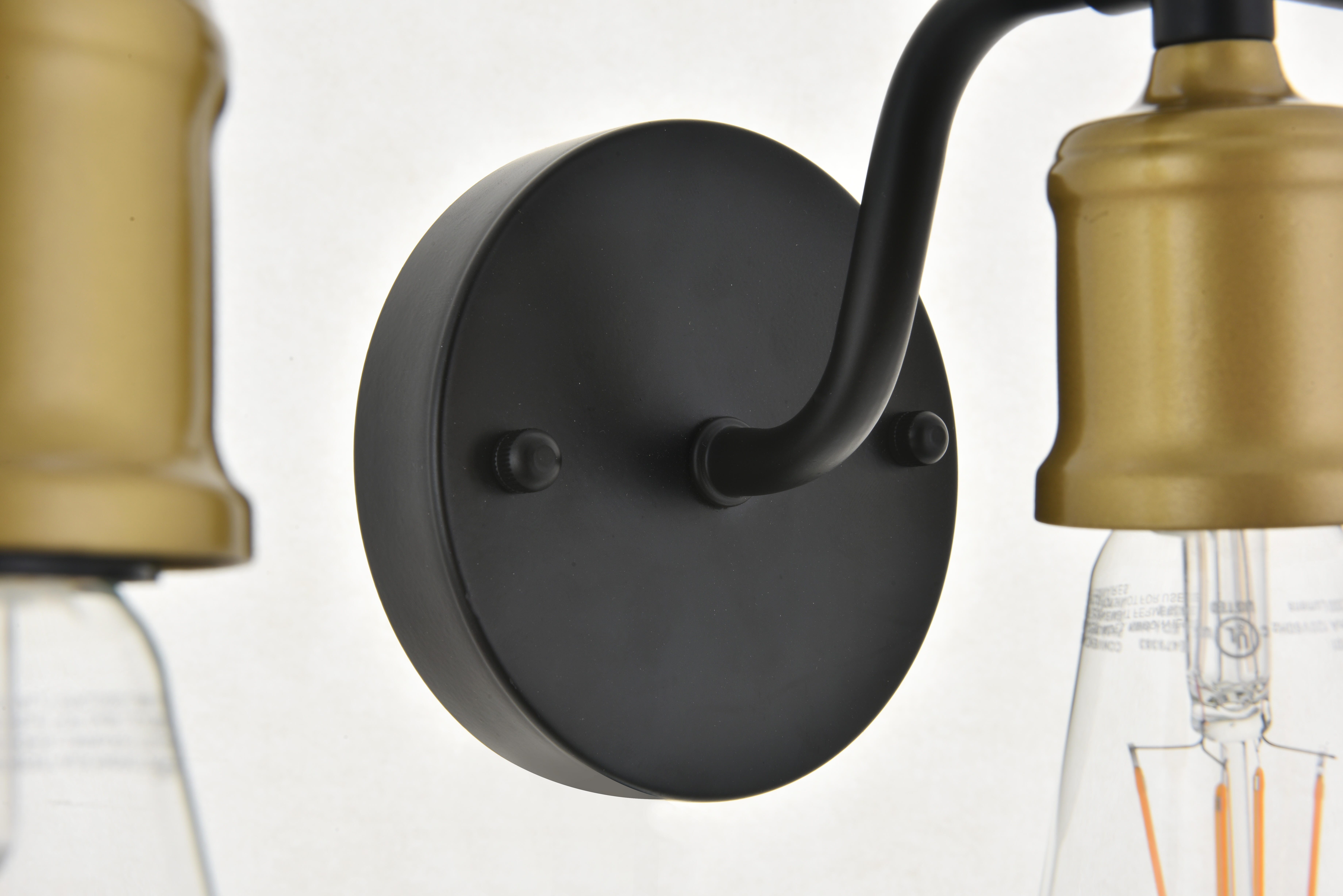 Serif 5 Light Brass And Black Wall Sconce, , large