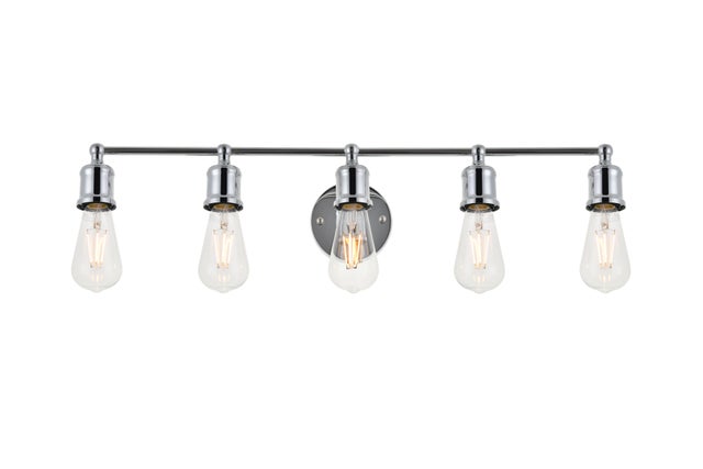 Serif 5 Light Chrome Wall Sconce, Chrome