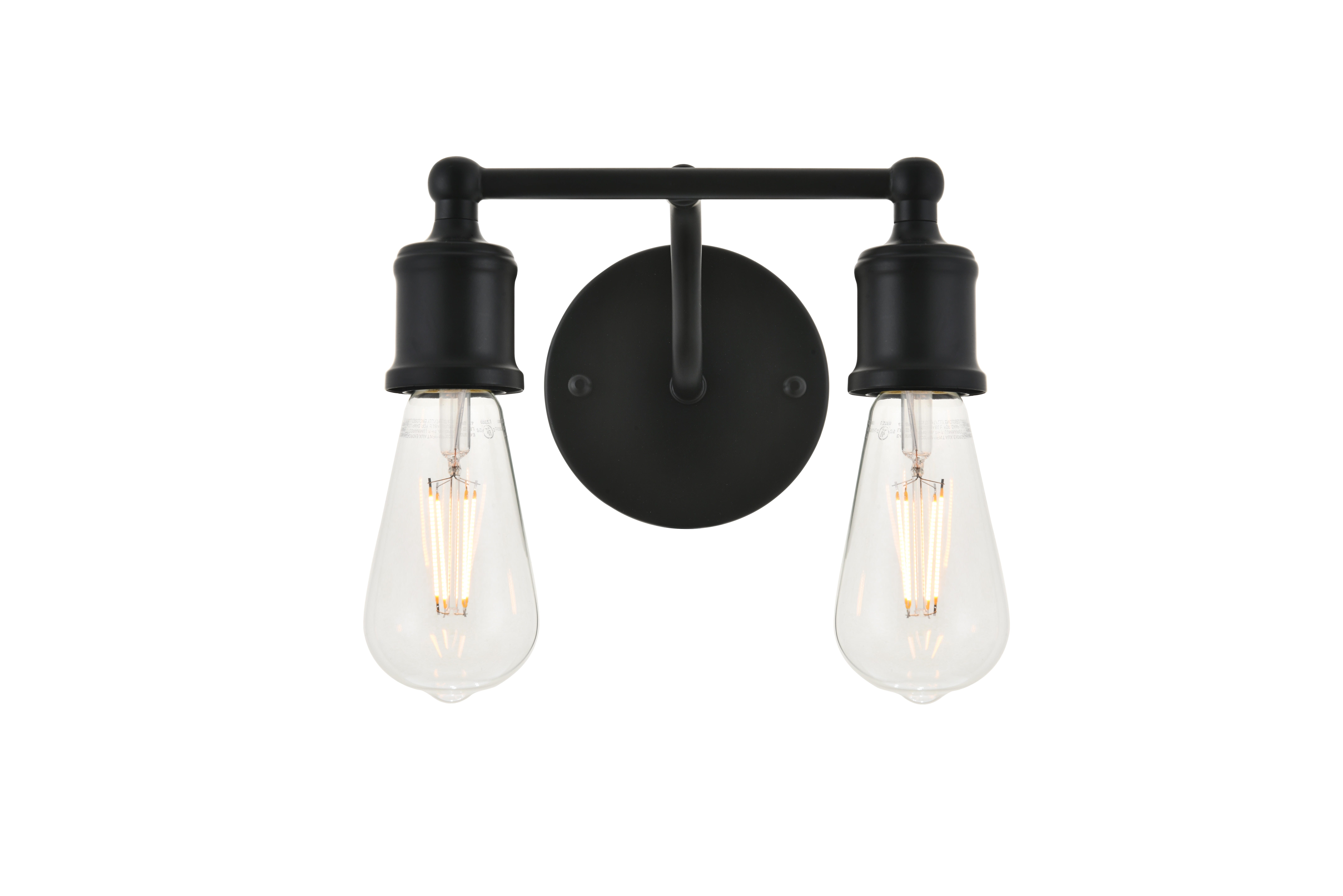 Serif 2 Light Black Wall Sconce, Black, large