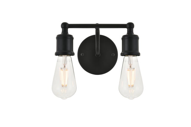 Serif 2 Light Black Wall Sconce, Black
