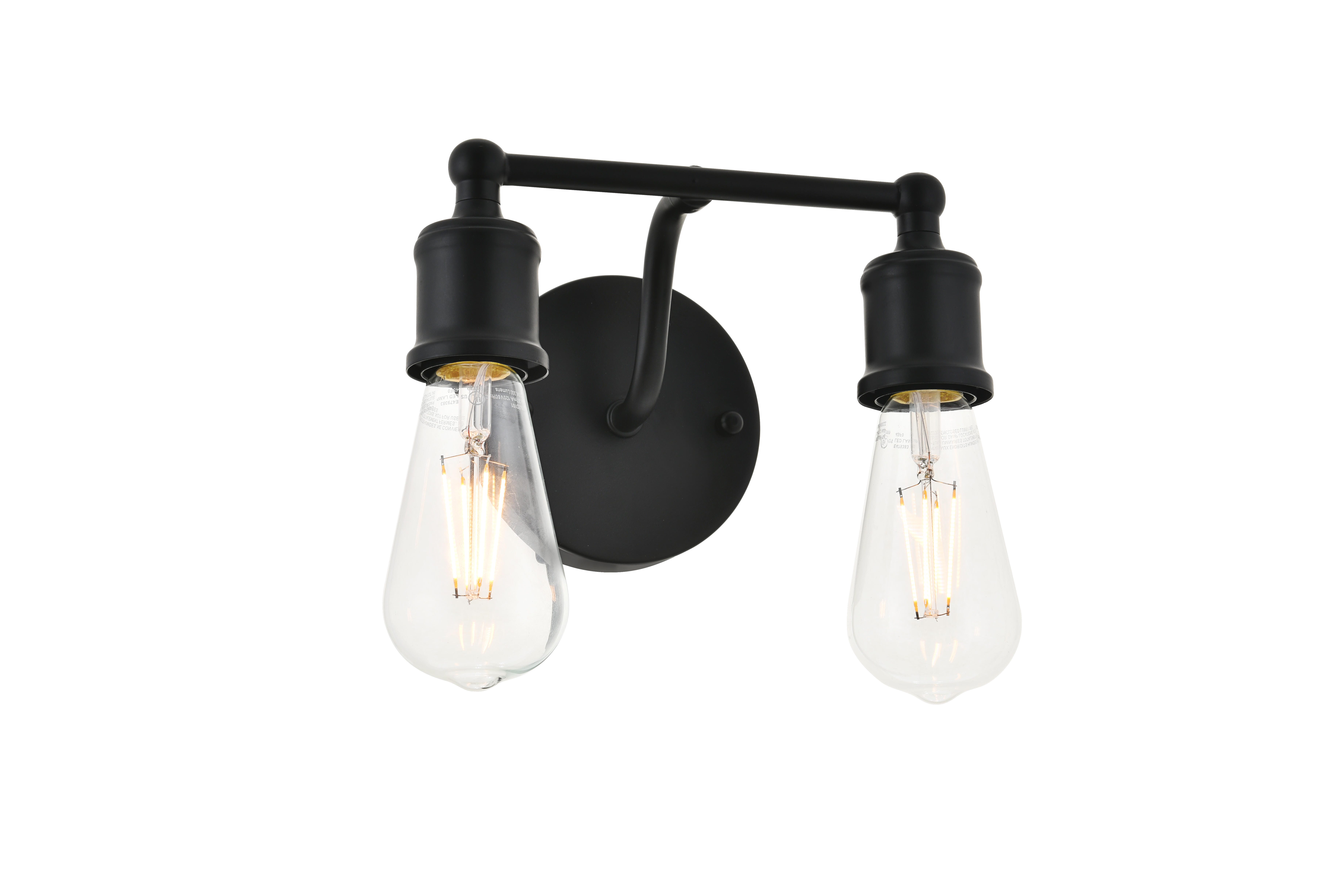 Serif 2 Light Black Wall Sconce, Black, large