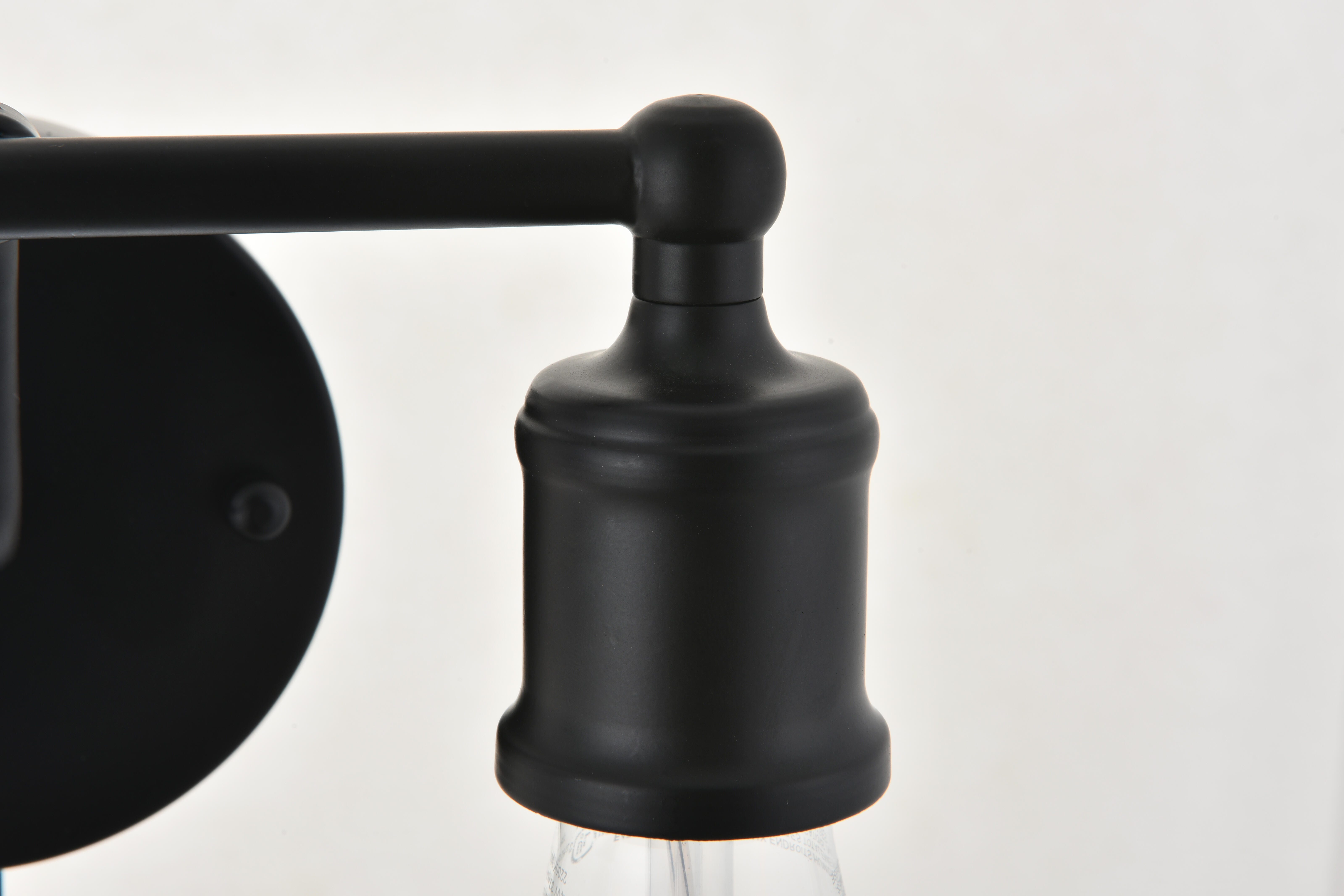 Serif 2 Light Black Wall Sconce, Black, large