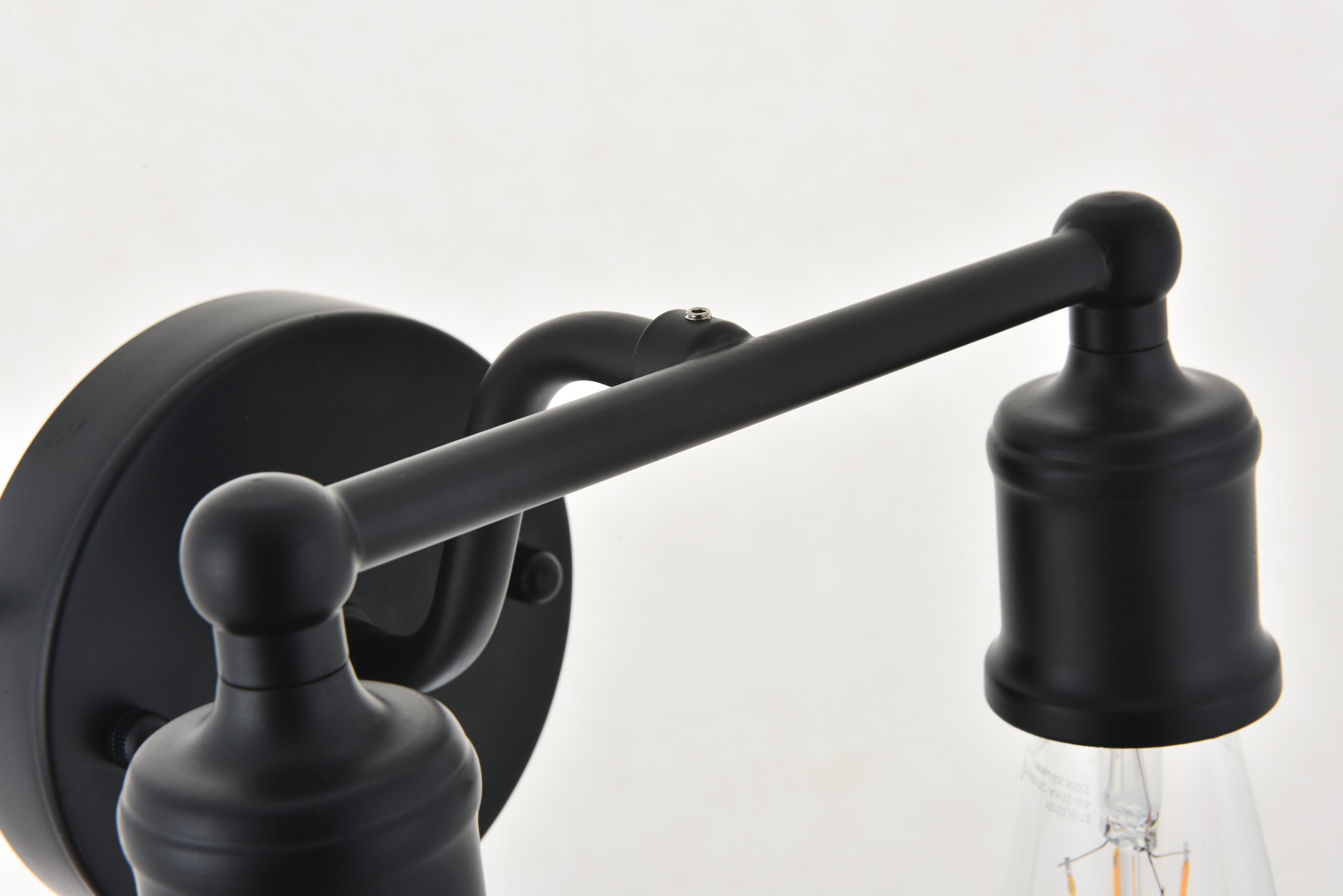 Serif 2 Light Black Wall Sconce, Black, large