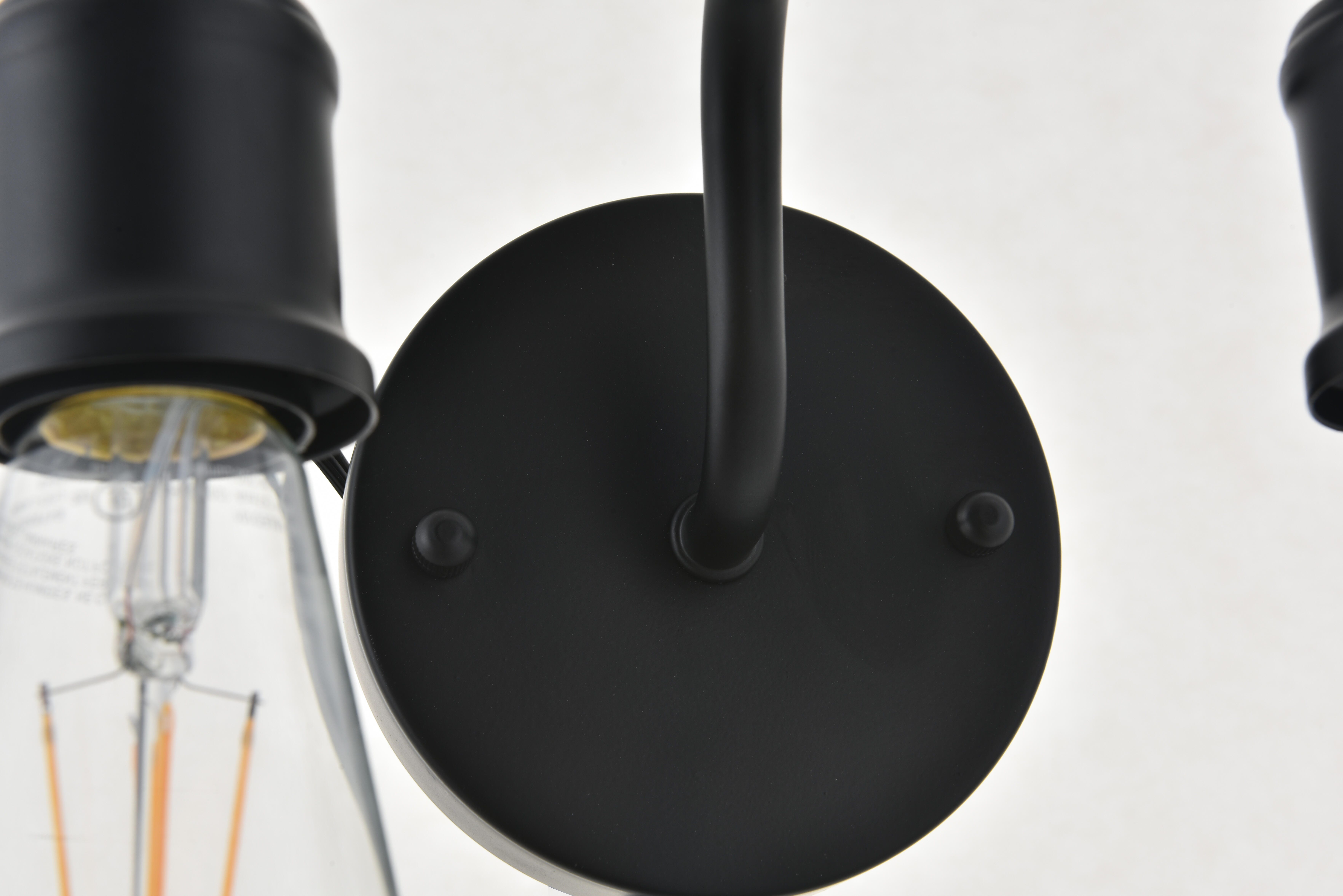 Serif 2 Light Black Wall Sconce, Black, large