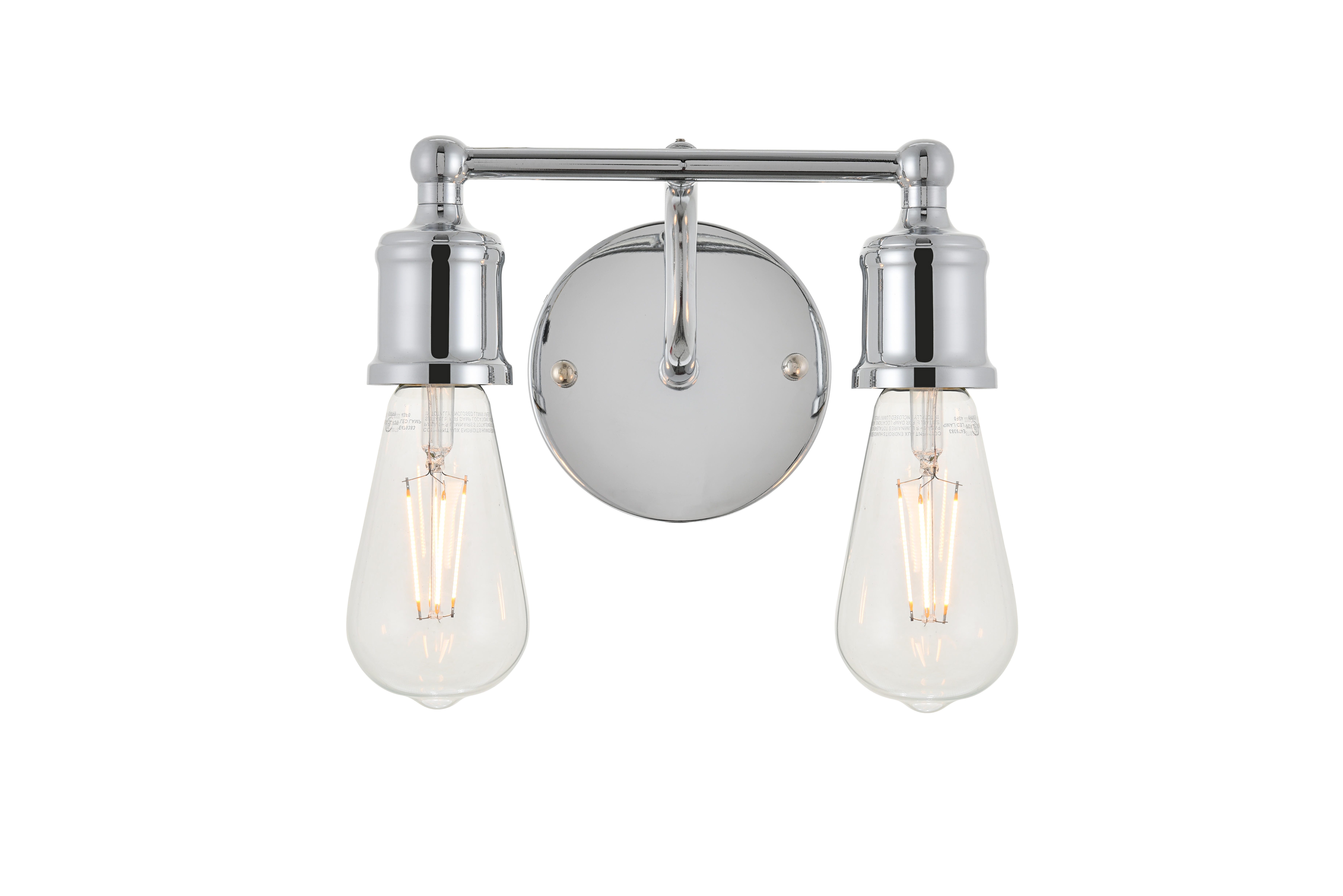 Serif 2 Light Chrome Wall Sconce, Chrome, large