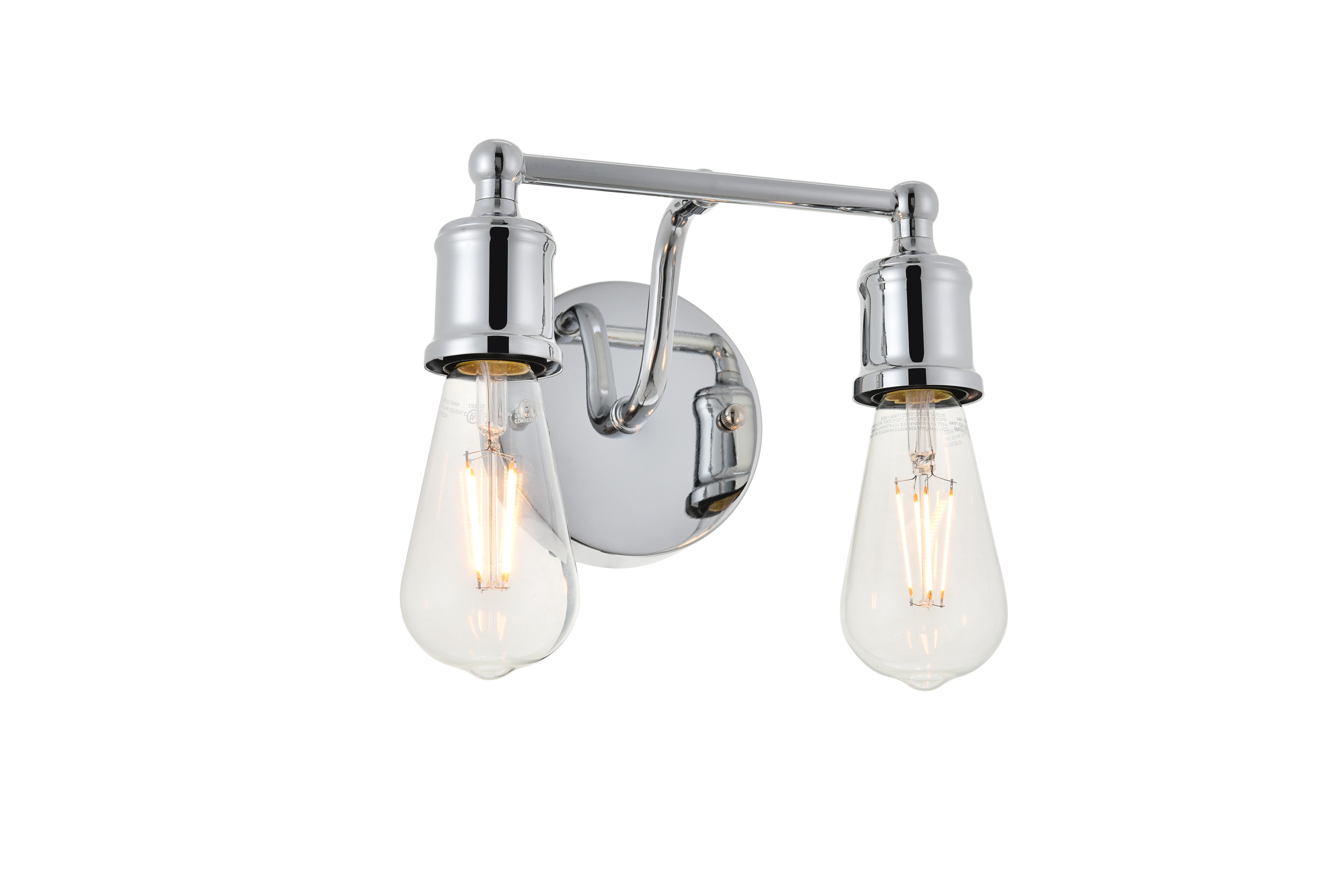 Serif 2 Light Chrome Wall Sconce, Chrome, large
