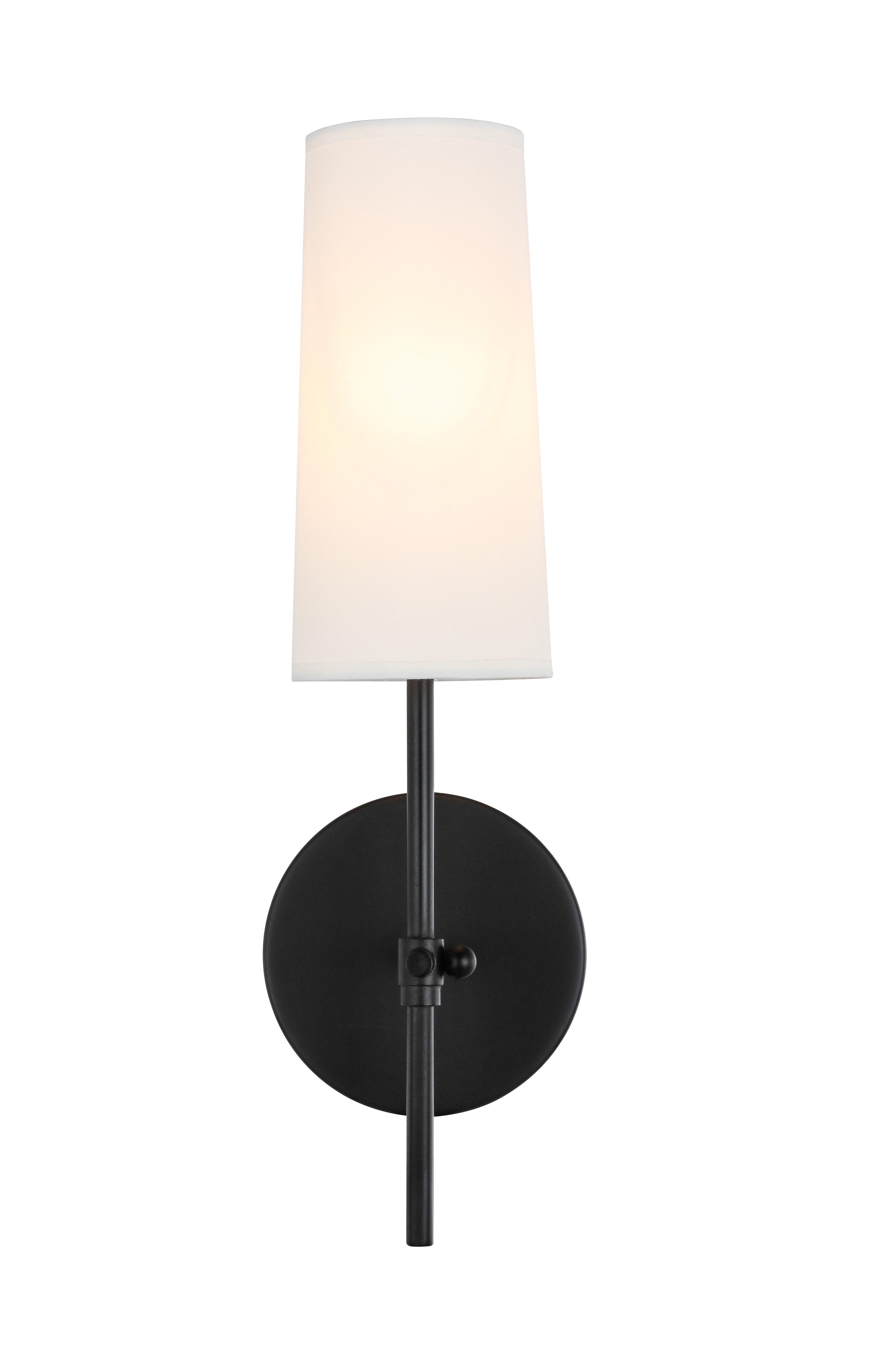 Mel 1 Light Black And White Shade Wall Sconce, Black/White, large