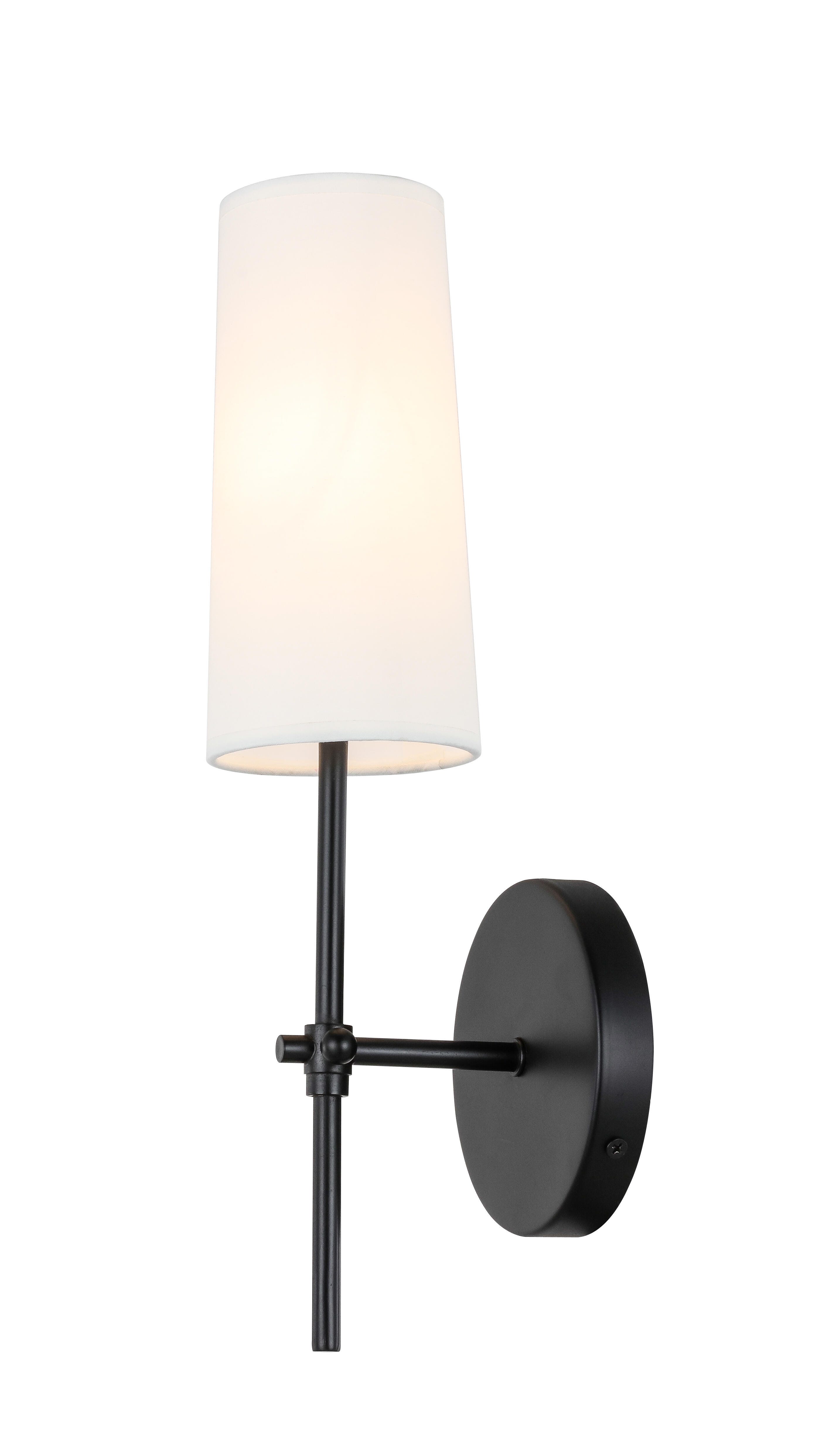 Mel 1 Light Black And White Shade Wall Sconce, Black/White, large