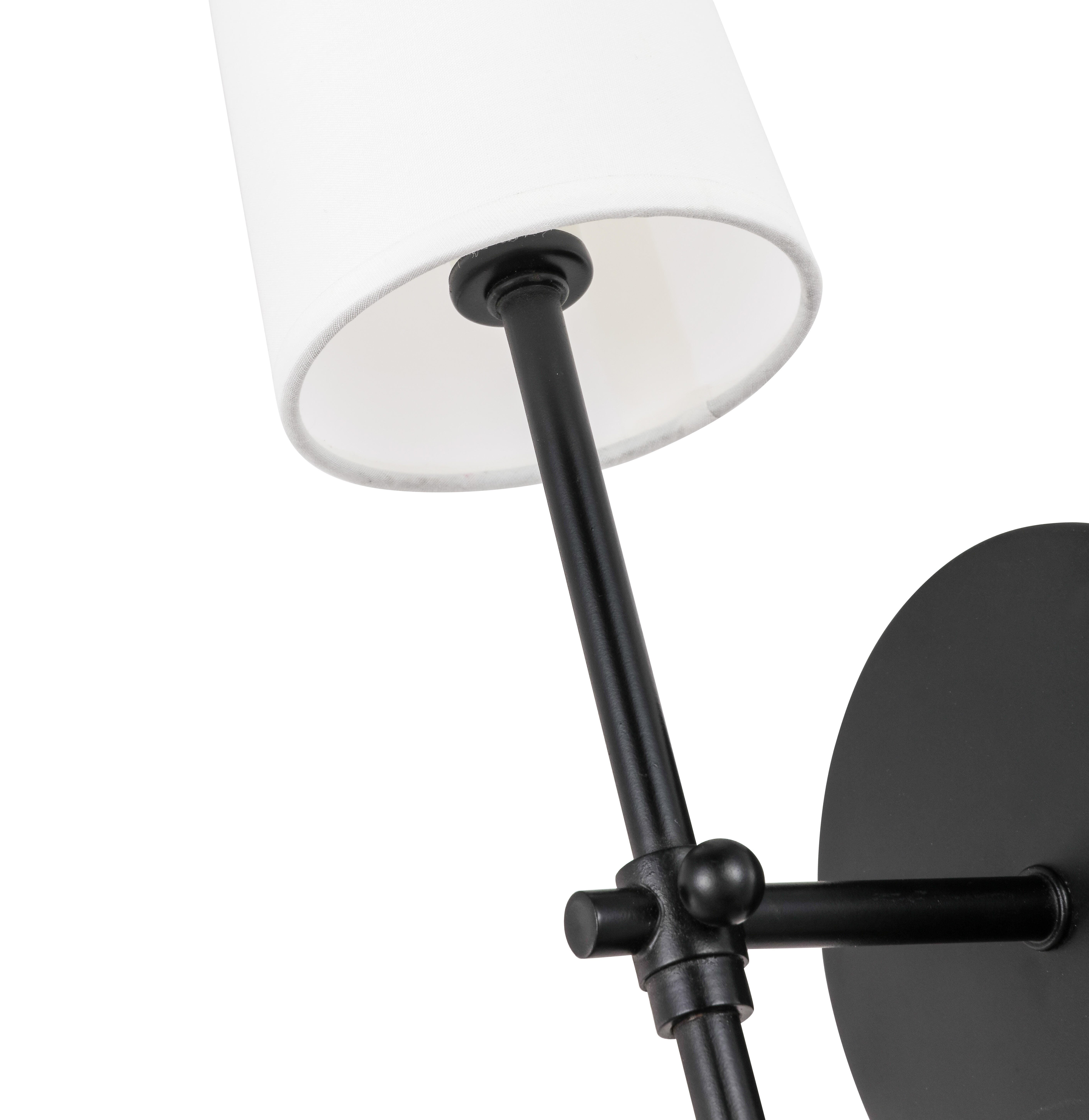 Mel 1 Light Black And White Shade Wall Sconce, Black/White, large