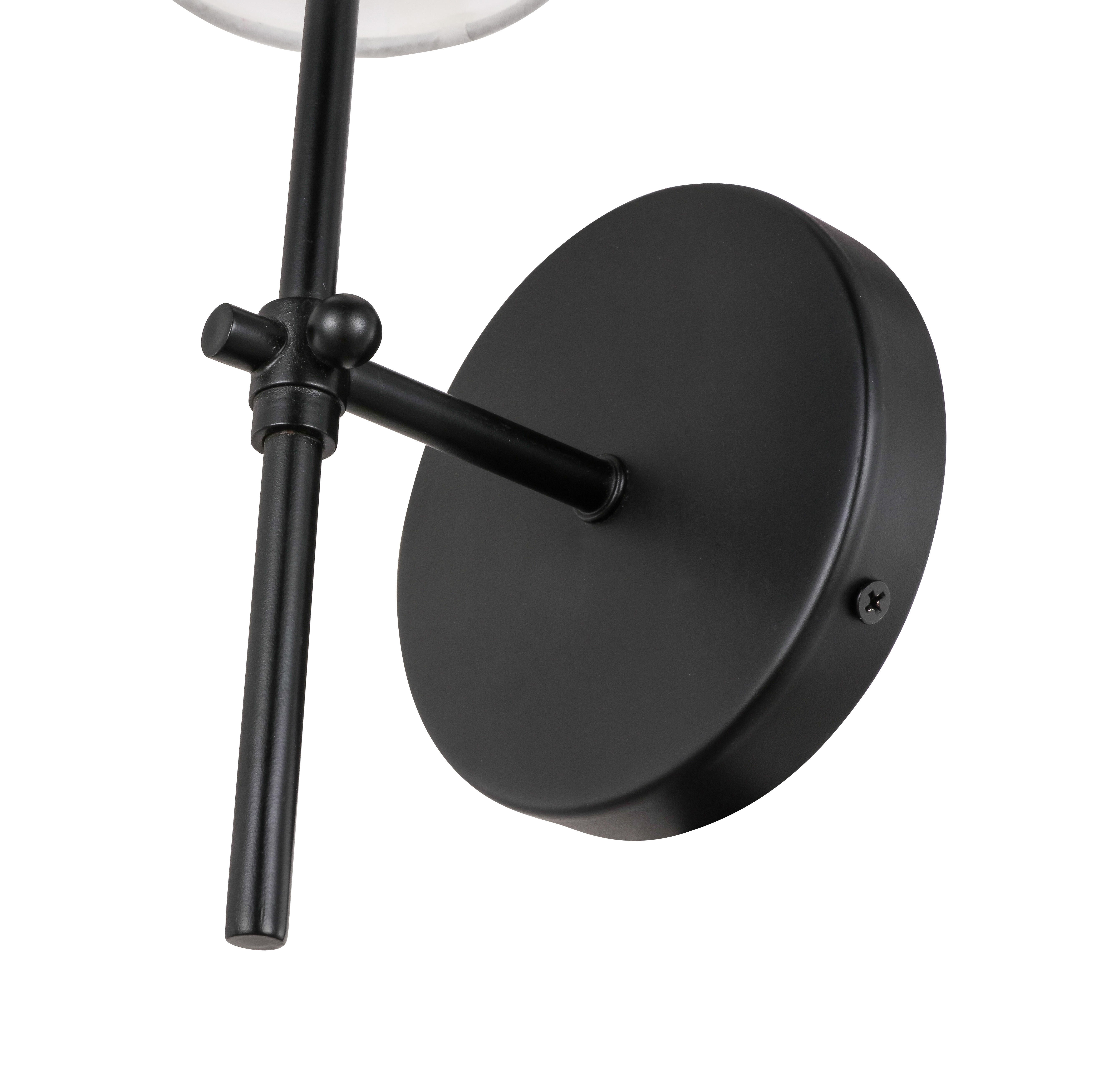 Mel 1 Light Black And White Shade Wall Sconce, Black/White, large