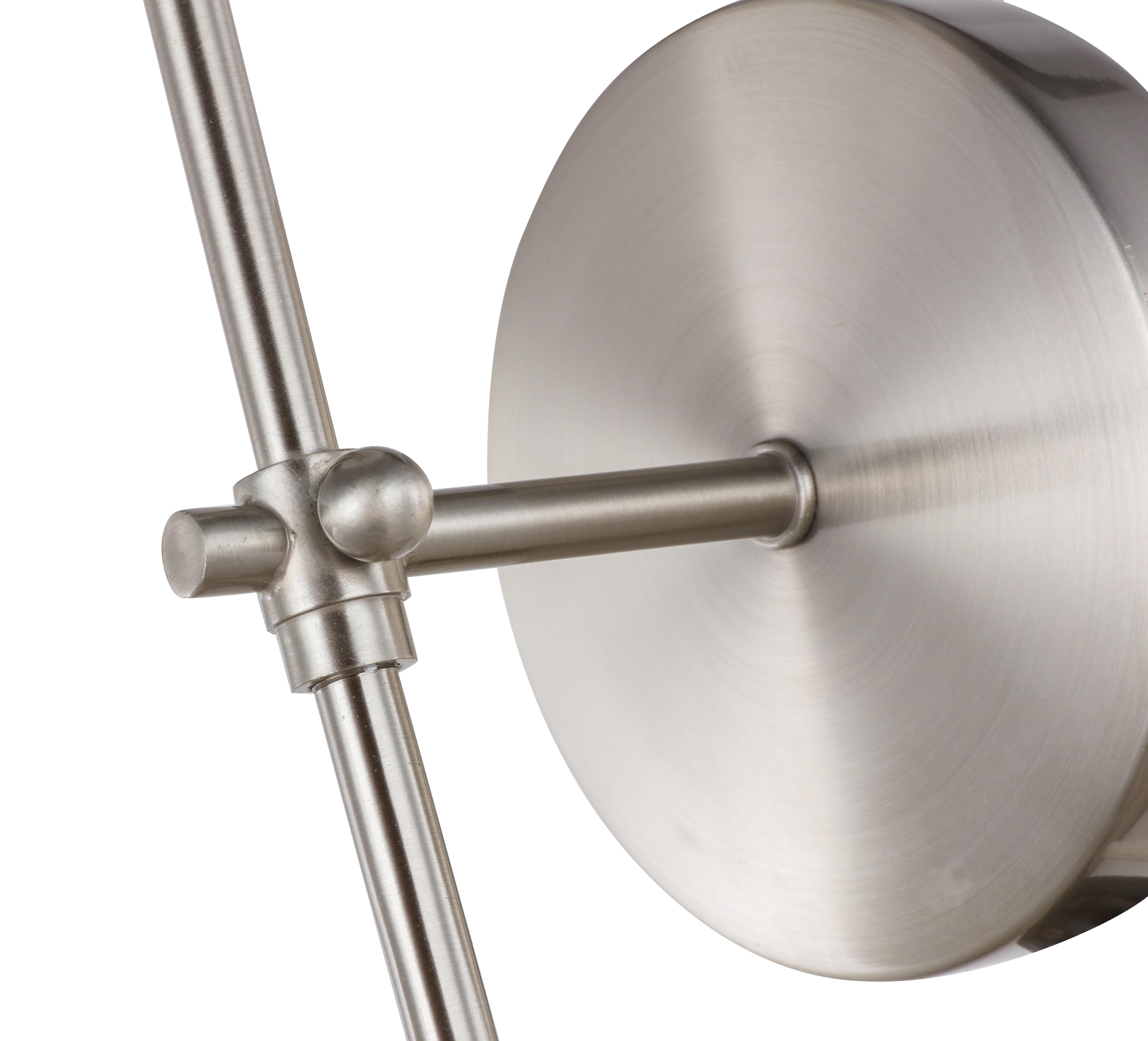 Mel 1 Light Burnished Nickel And White Shade Wall Sconce, Burnished Nickel/White, large