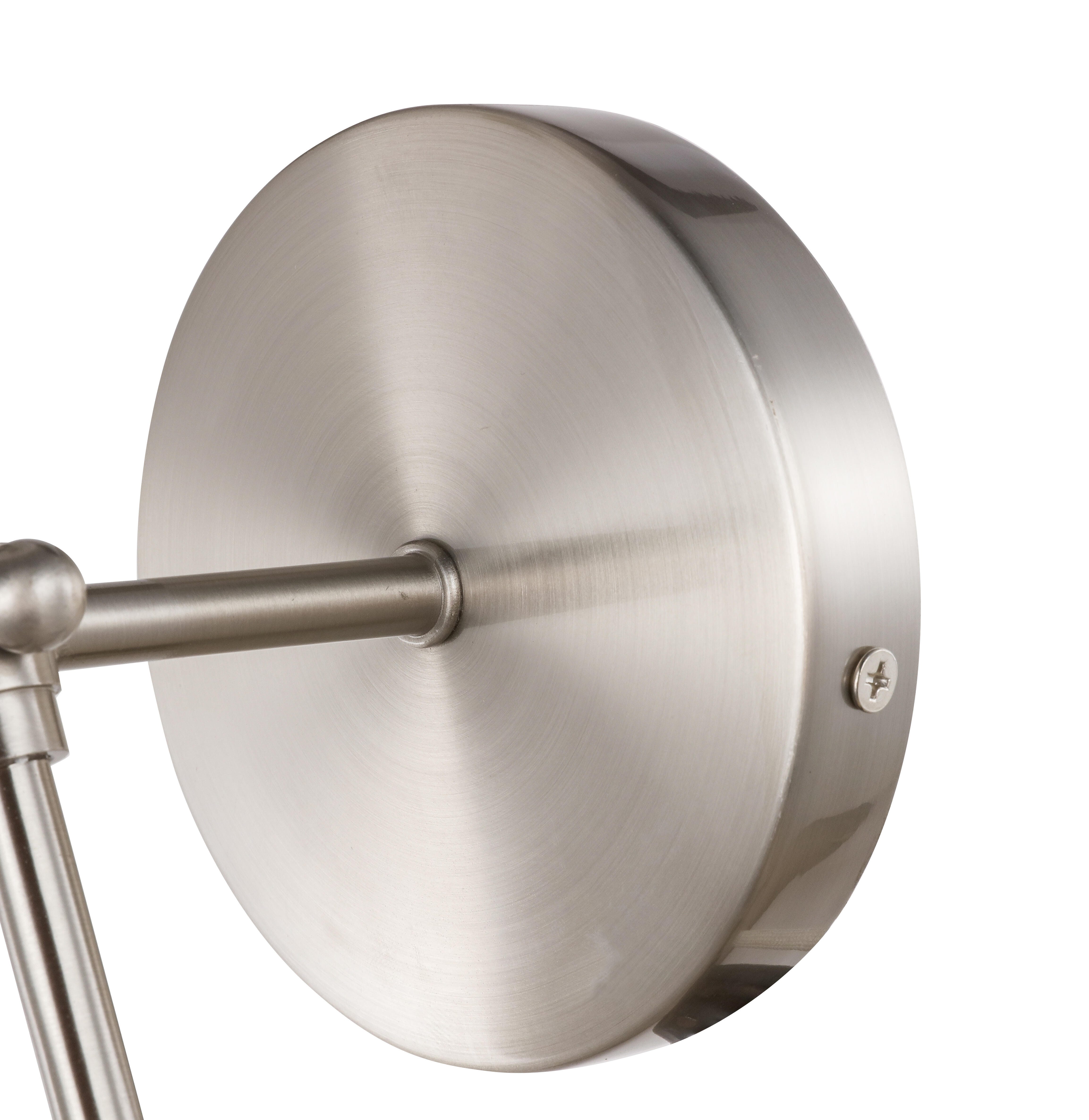 Mel 1 Light Burnished Nickel And White Shade Wall Sconce, Burnished Nickel/White, large