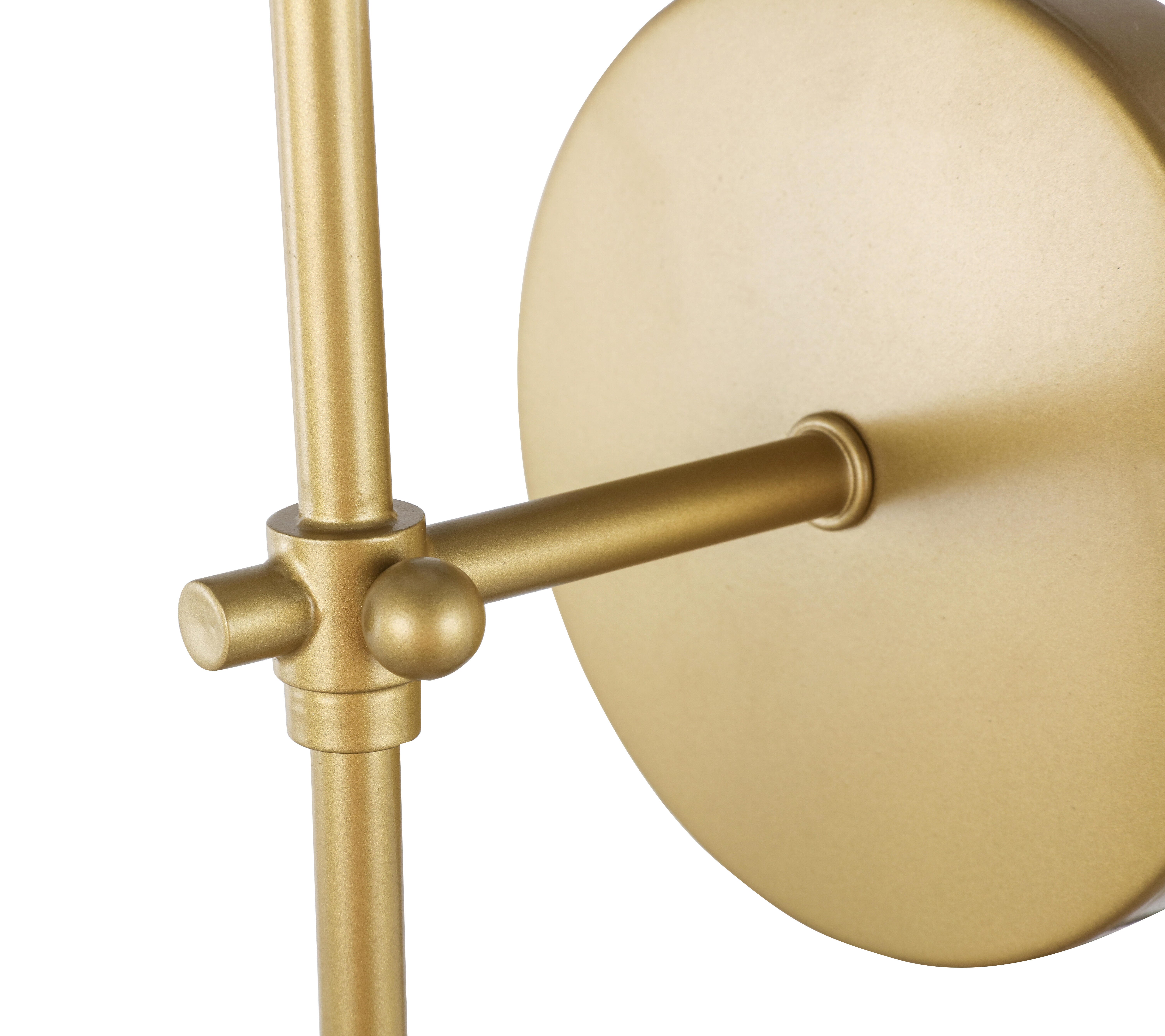 Mel 1 Light Brass And White Shade Wall Sconce, Brass/White, large