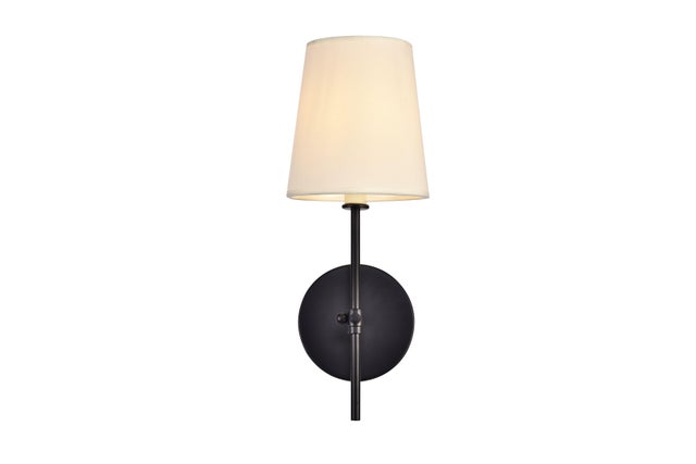 Mel Collection Wall Sconce in Black Finish, Black