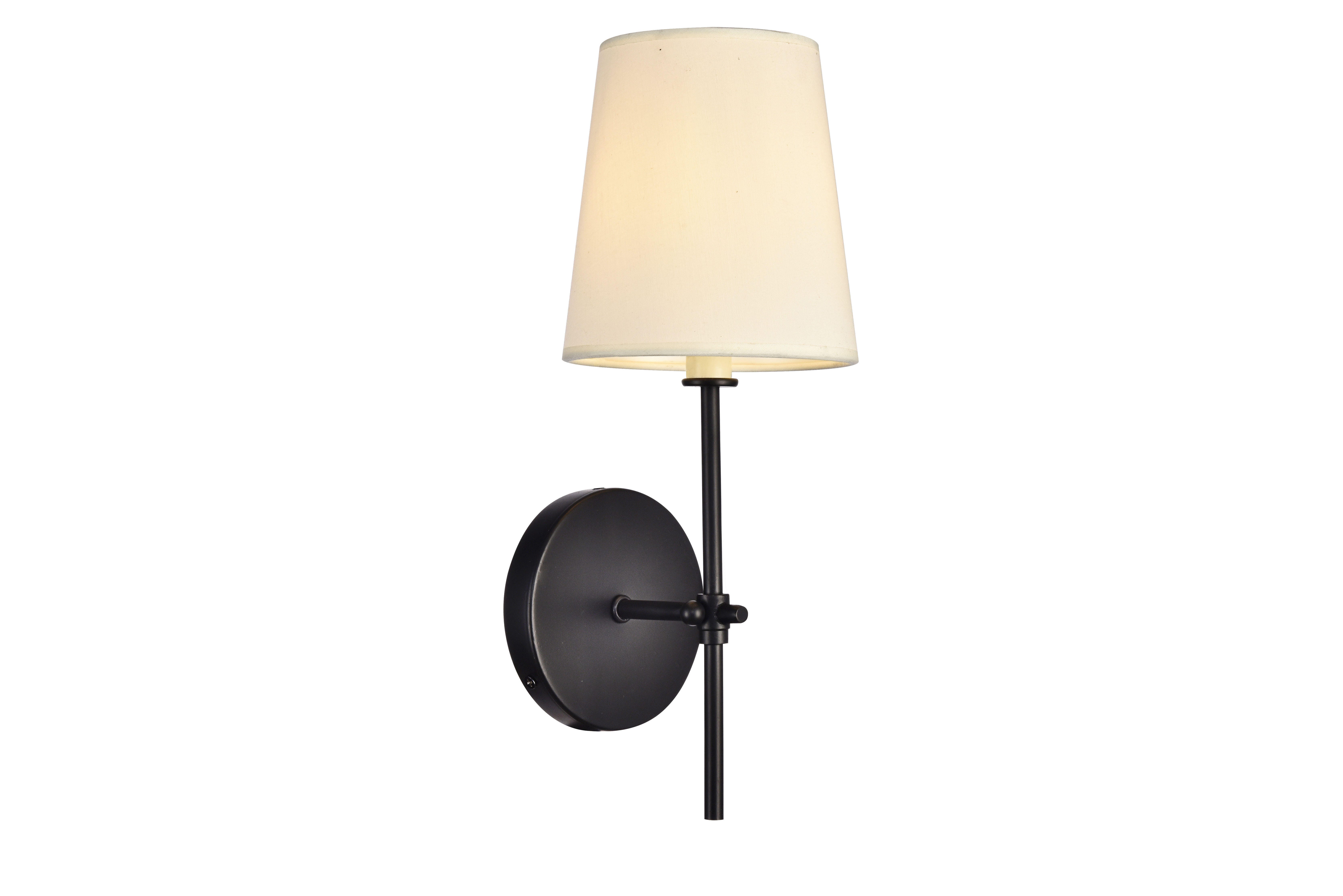 Mel Collection Wall Sconce D5.5 H15 Lt:1 Black Finish, Black, large