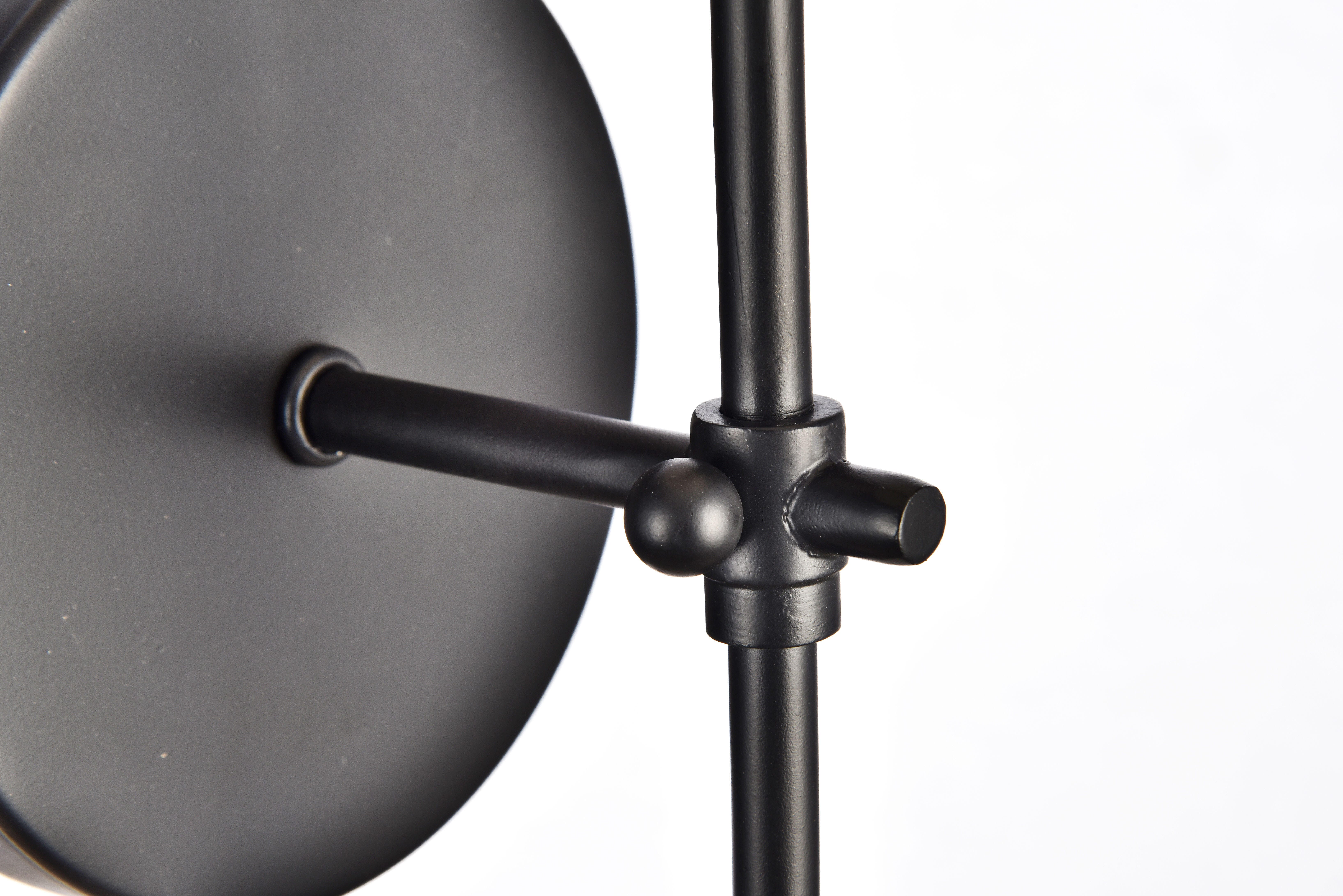 Mel Collection Wall Sconce D5.5 H15 Lt:1 Black Finish, Black, large