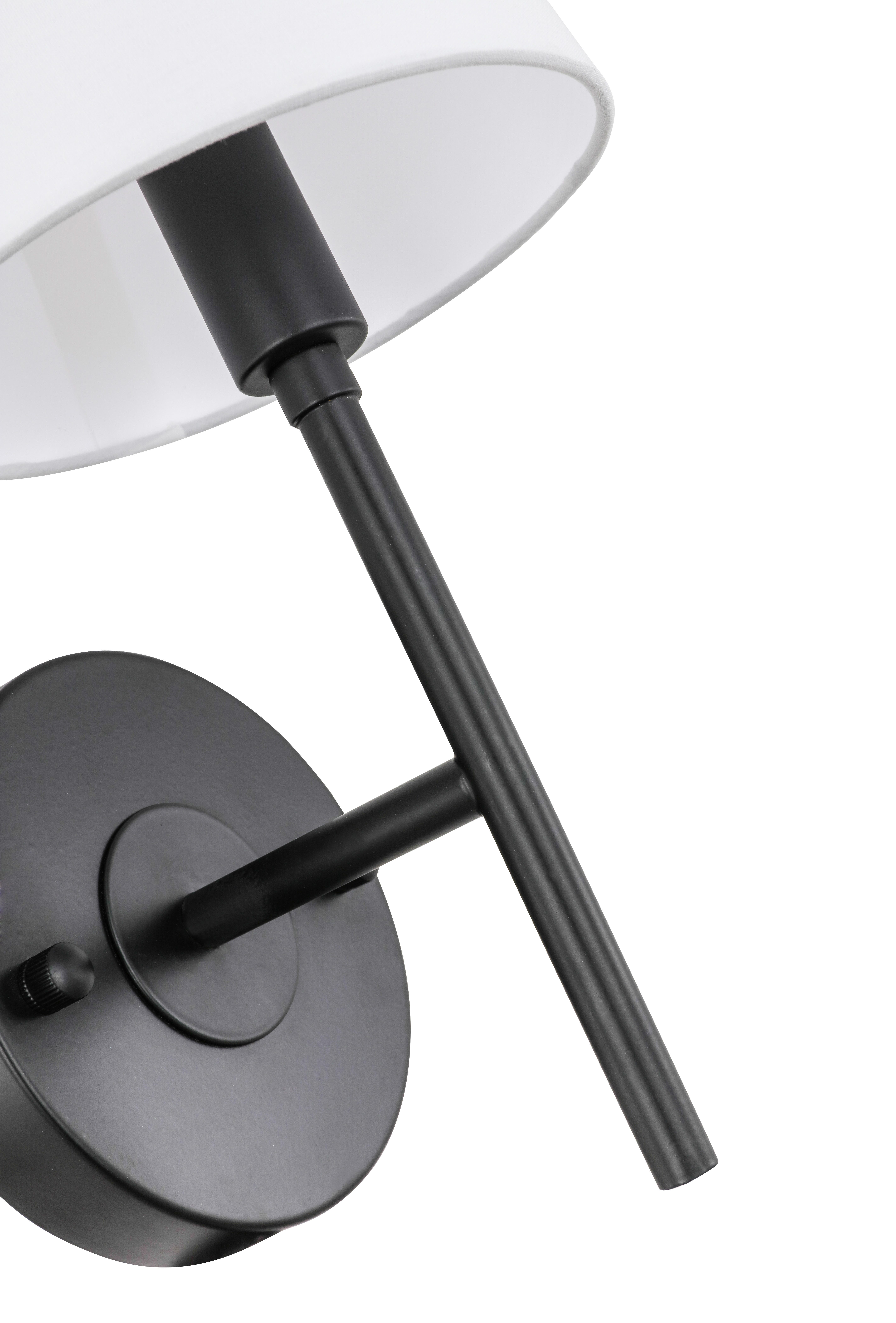 Cason 1 Light Black And White Shade Wall Sconce, Black/White, large