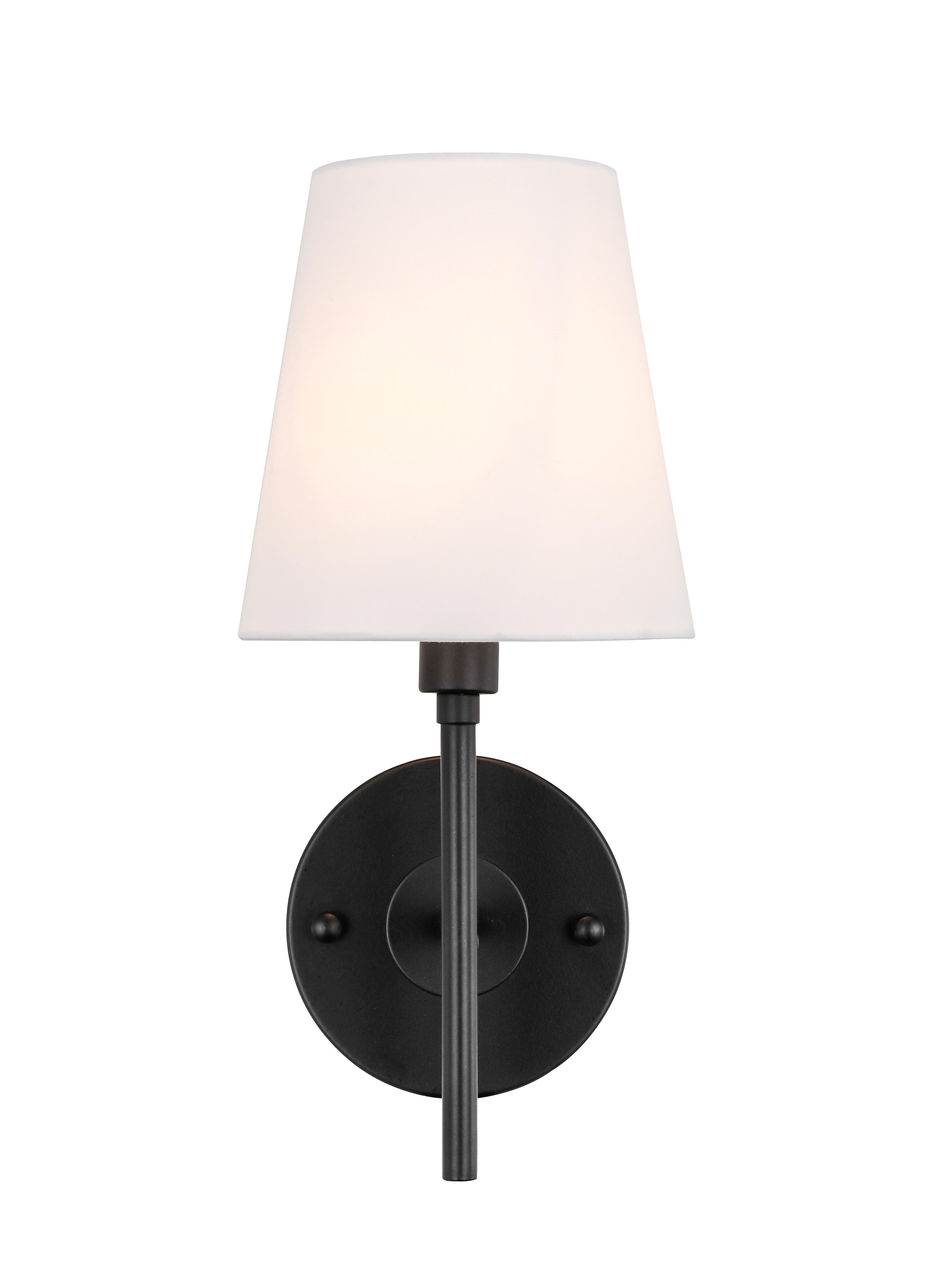 Cason 1 Light Black And White Shade Wall Sconce, Black/White, large