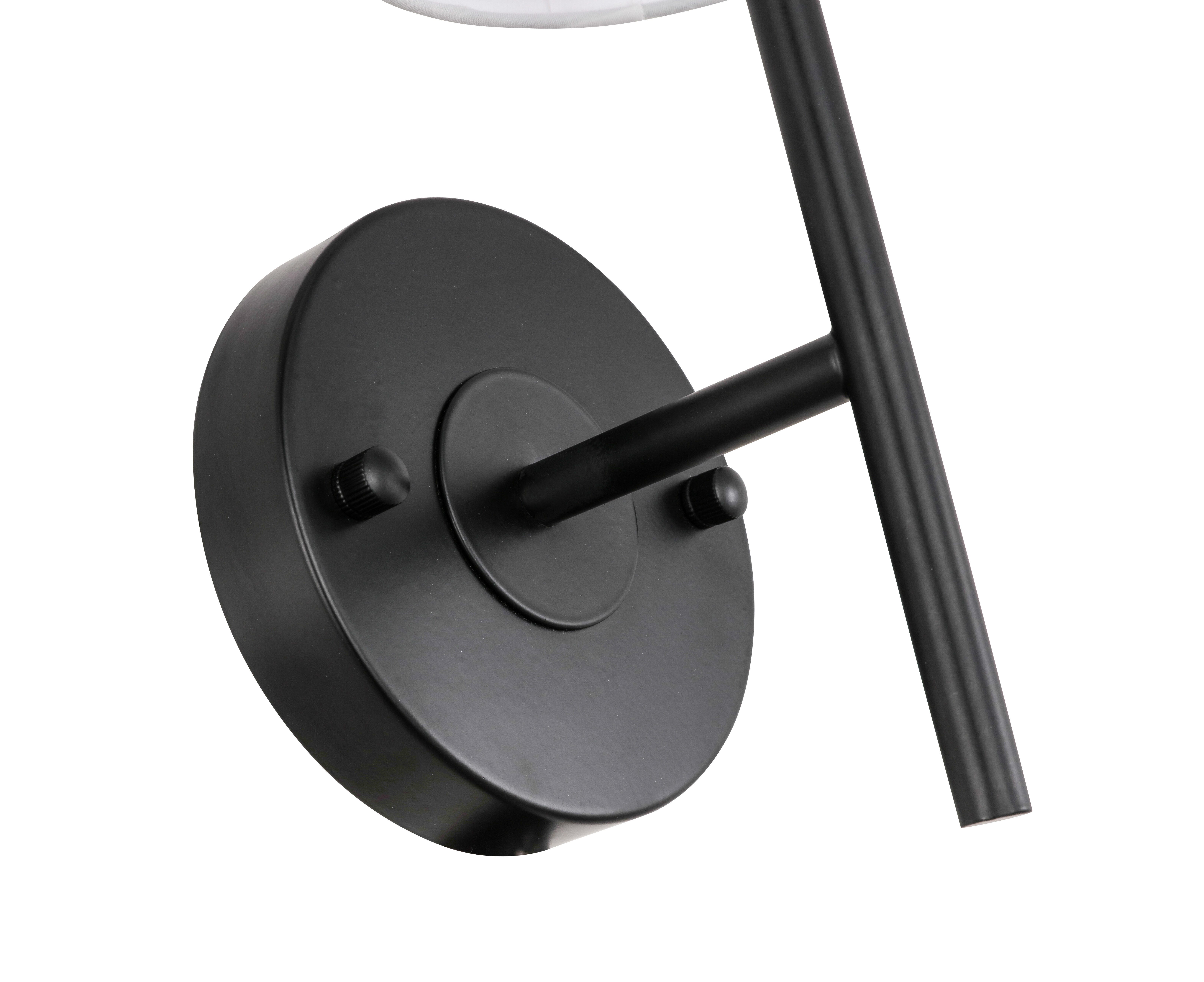 Cason 1 Light Black And White Shade Wall Sconce, Black/White, large