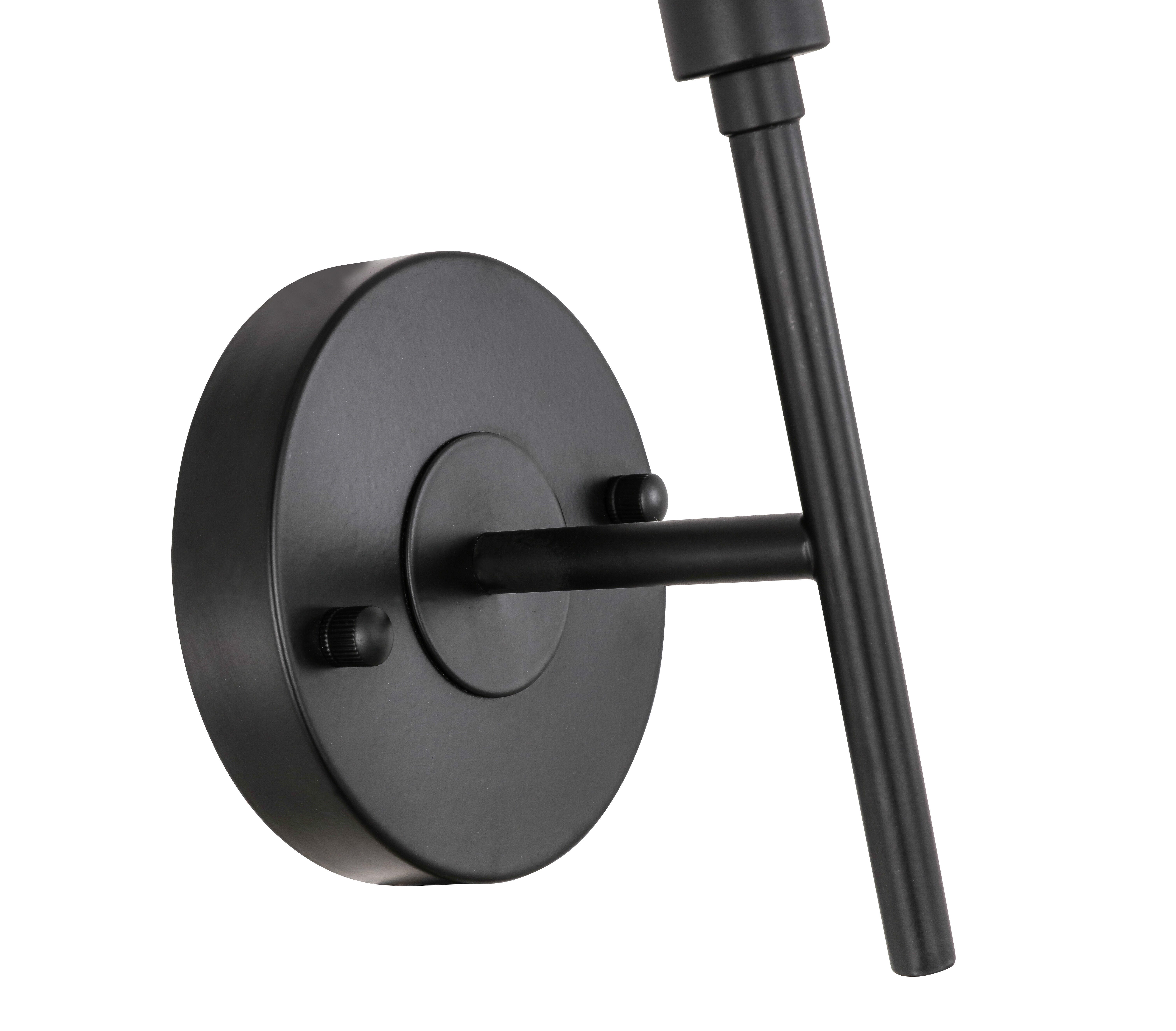 Cason 1 Light Black And White Shade Wall Sconce, Black/White, large