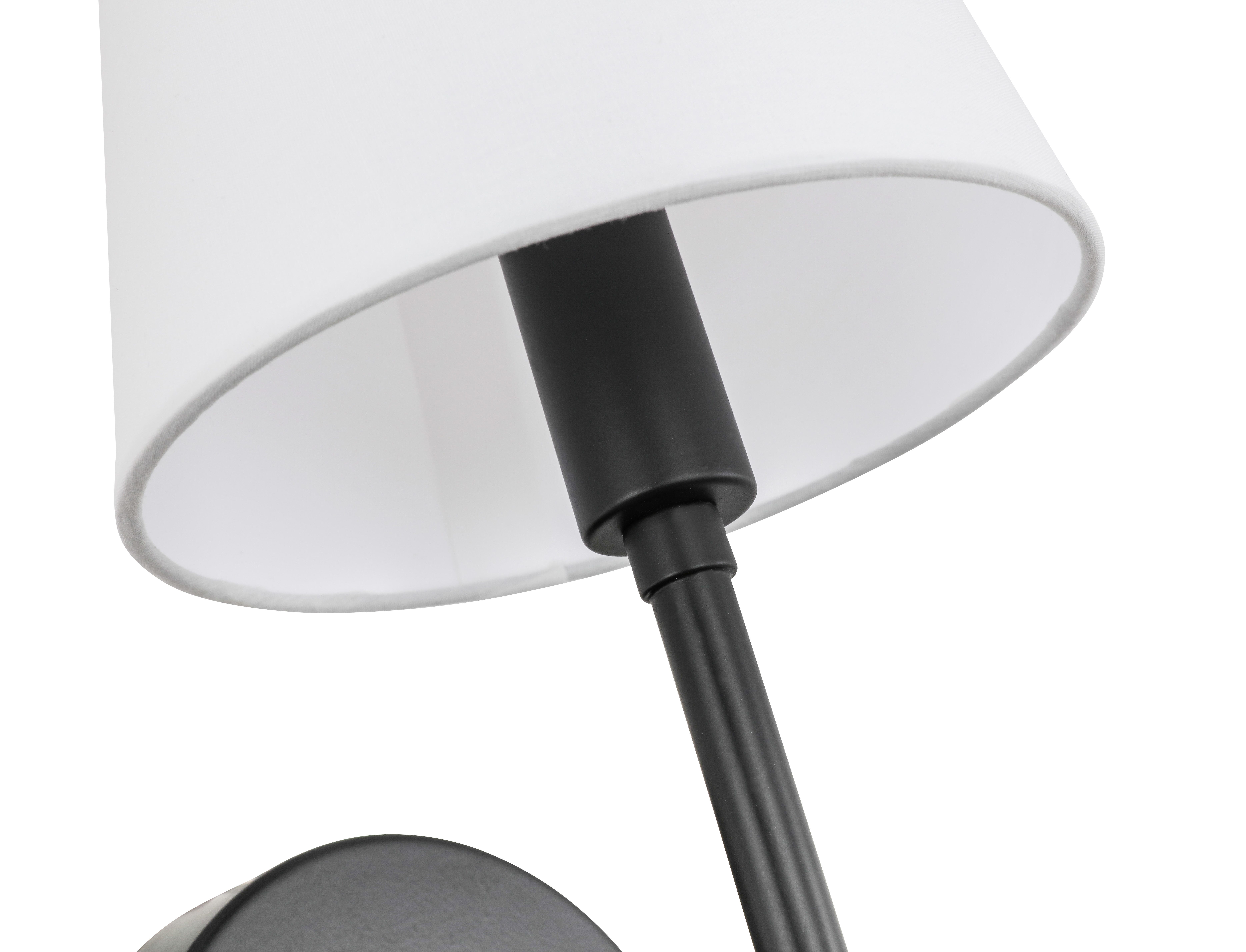 Cason 1 Light Black And White Shade Wall Sconce, Black/White, large