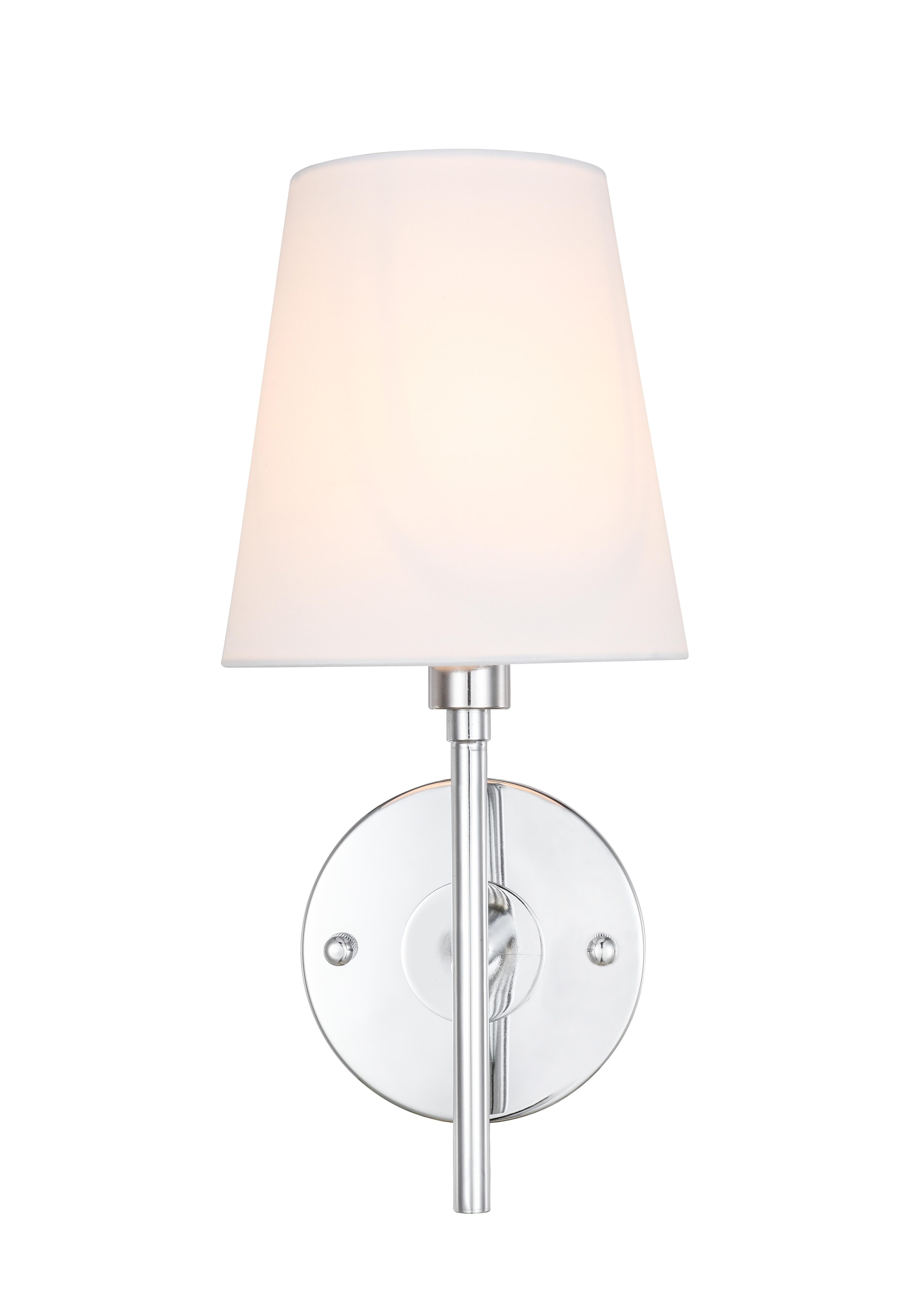 Cason 1 Light Chrome And White Shade Wall Sconce, Chrome/White, large