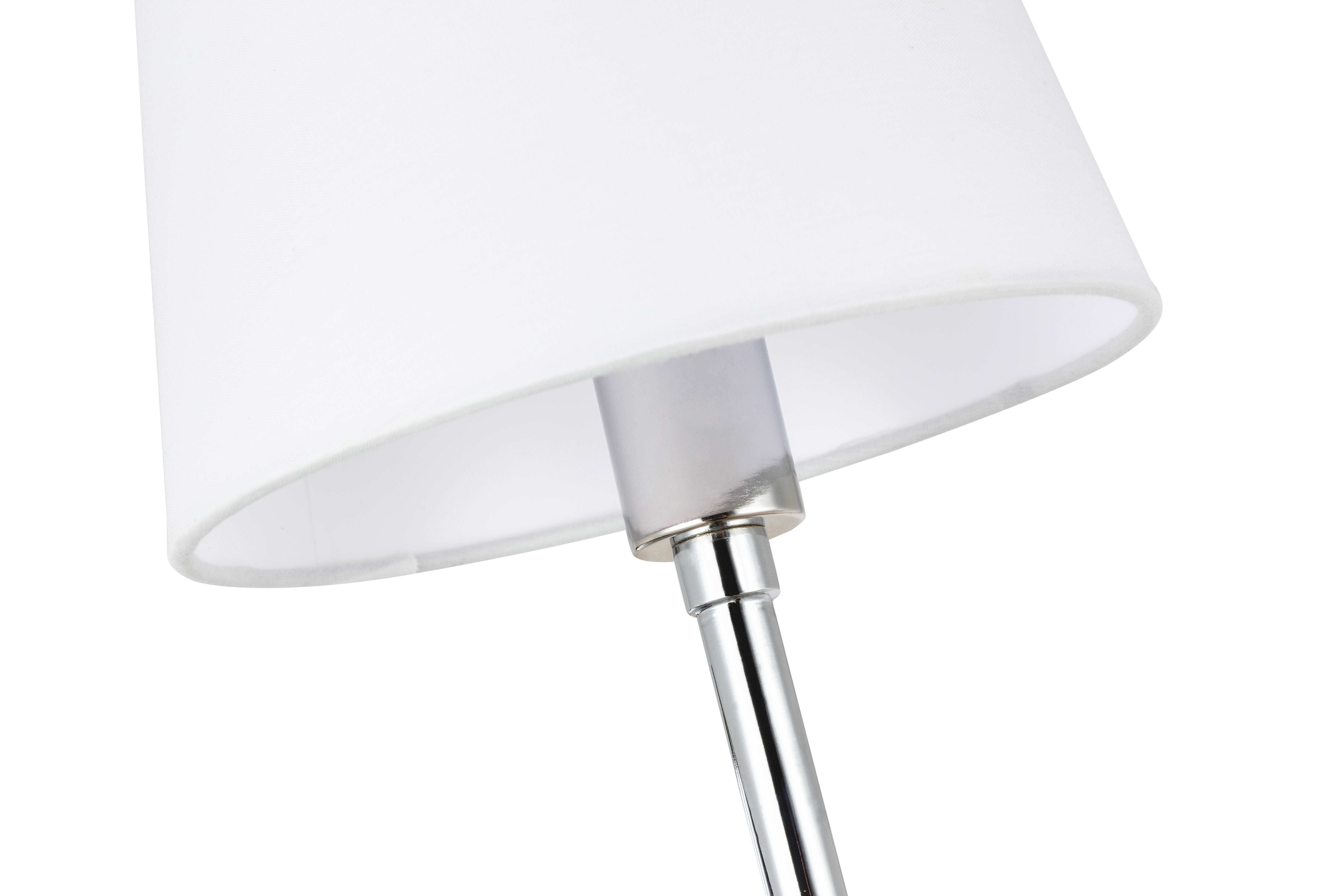 Cason 1 Light Chrome And White Shade Wall Sconce, Chrome/White, large