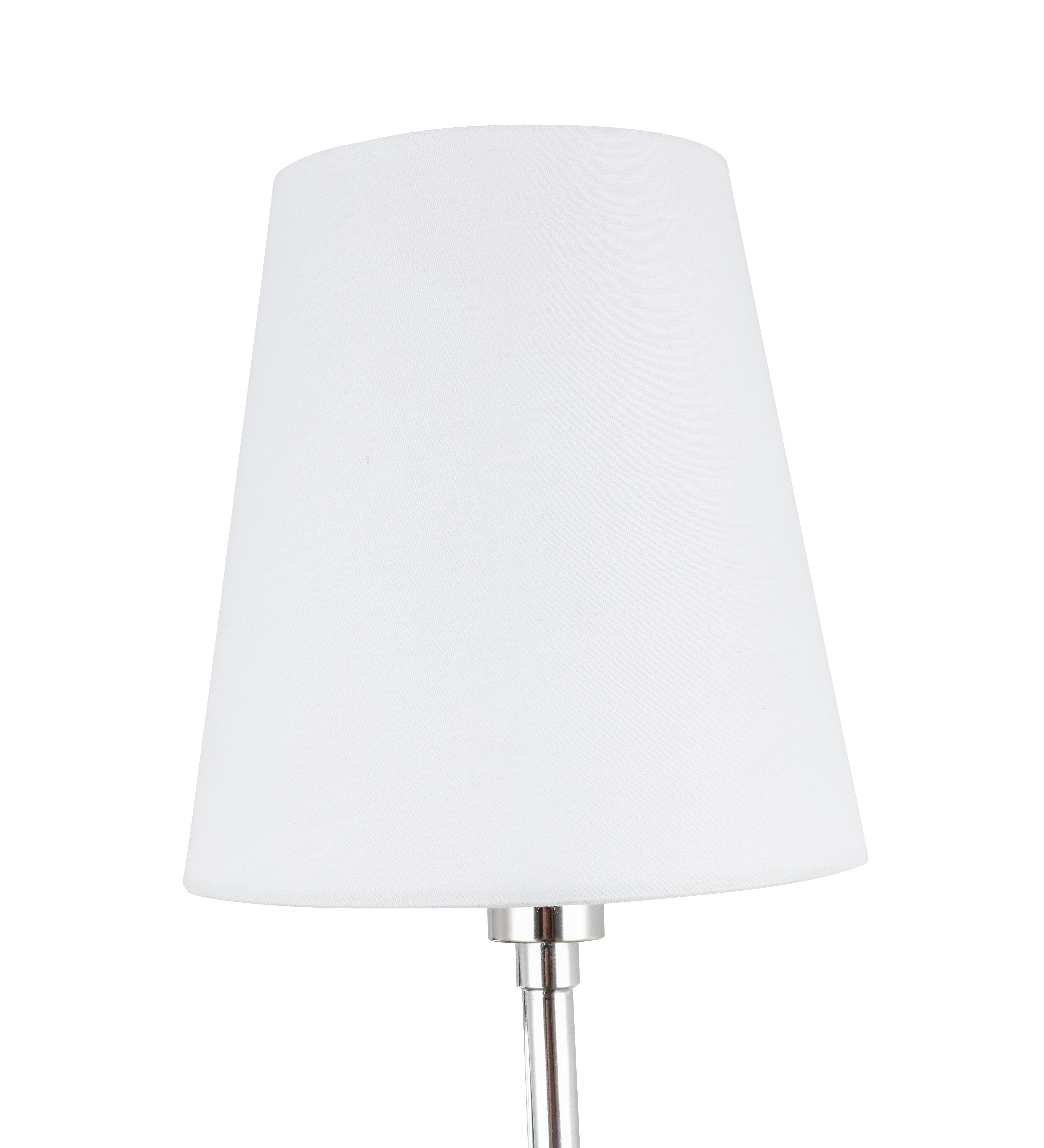 Cason 1 Light Chrome And White Shade Wall Sconce, Chrome/White, large