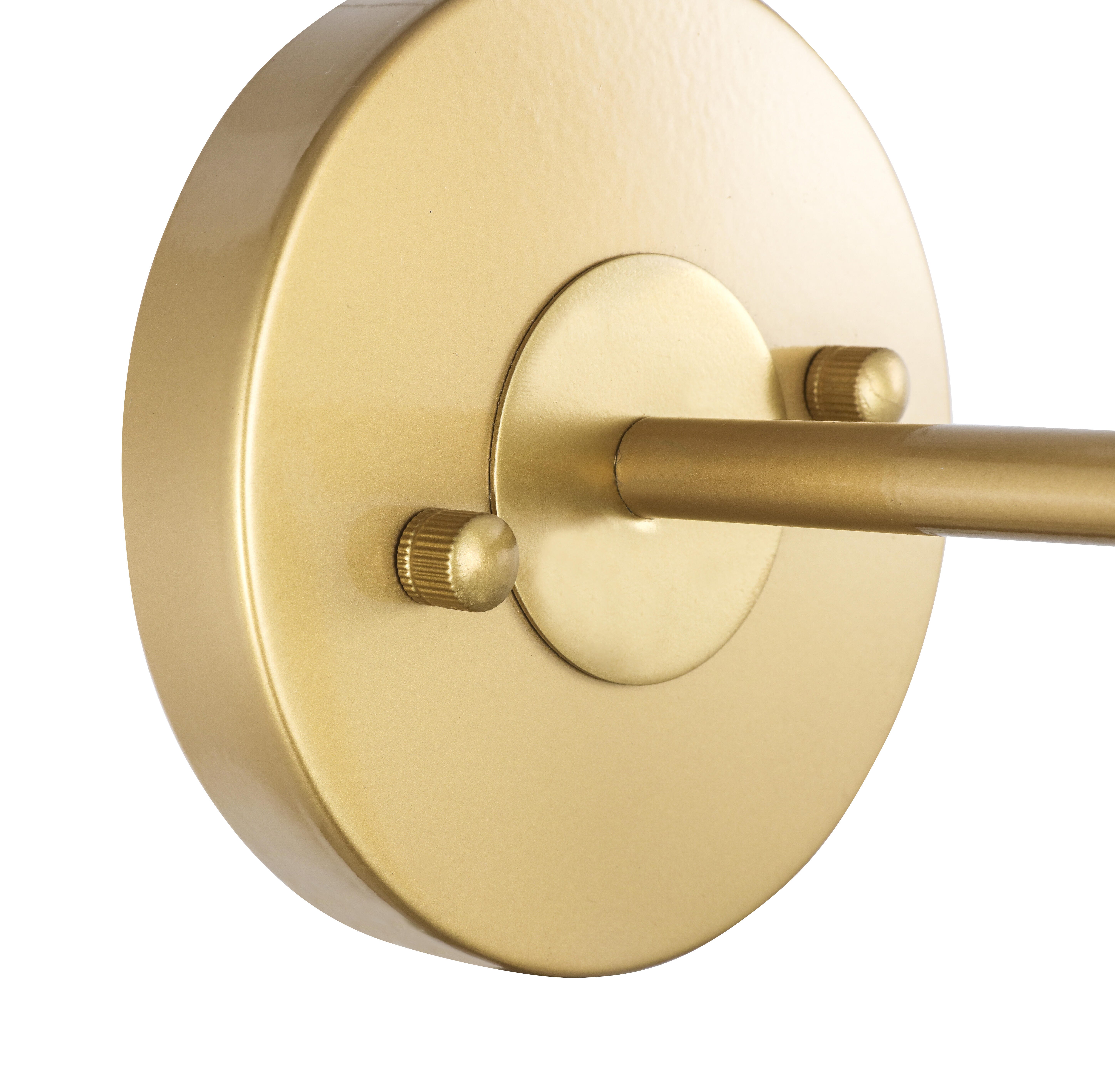 Cason 1 Light Brass And White Shade Wall Sconce, Brass/White, large