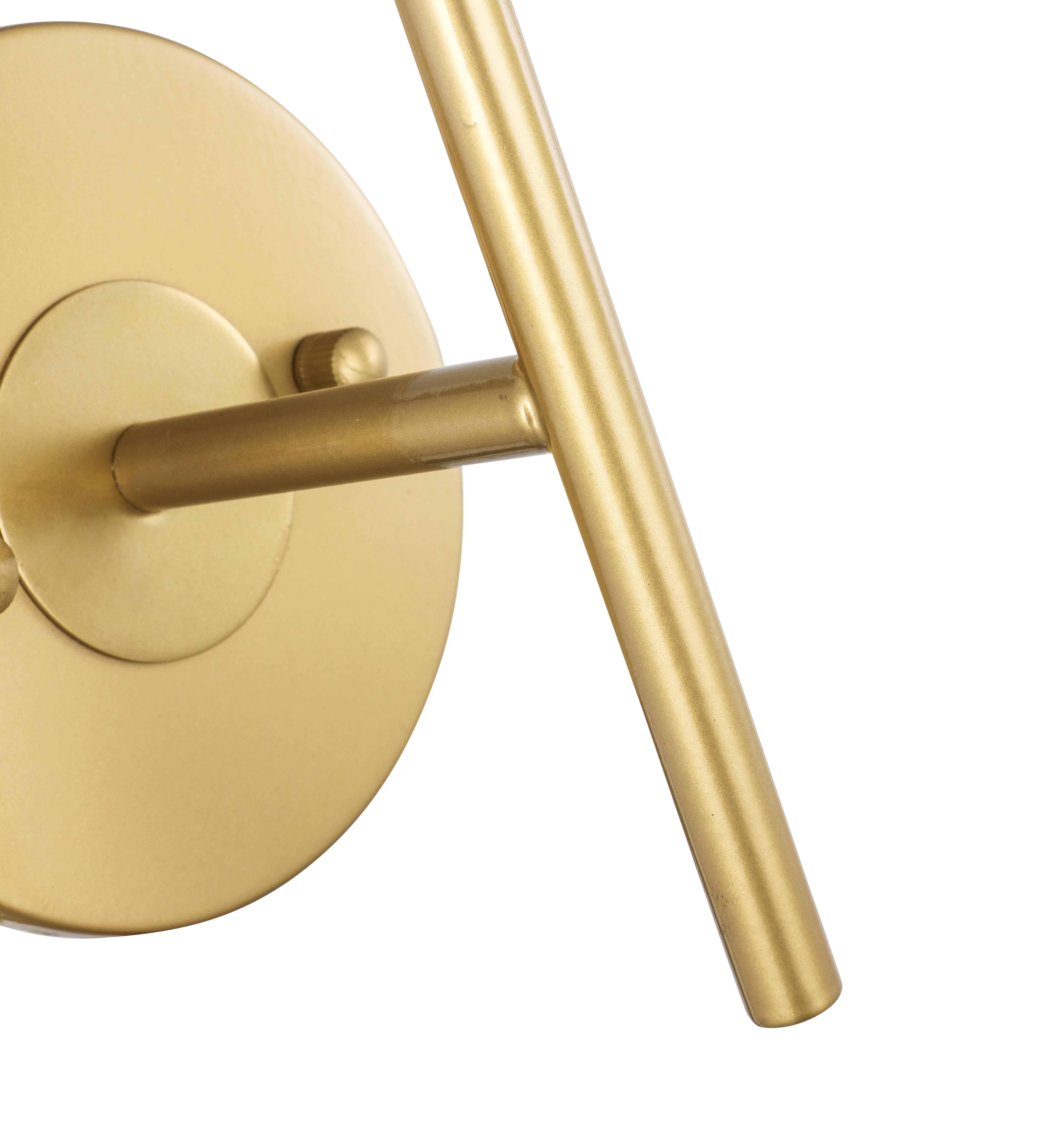 Cason 1 Light Brass And White Shade Wall Sconce, Brass/White, large