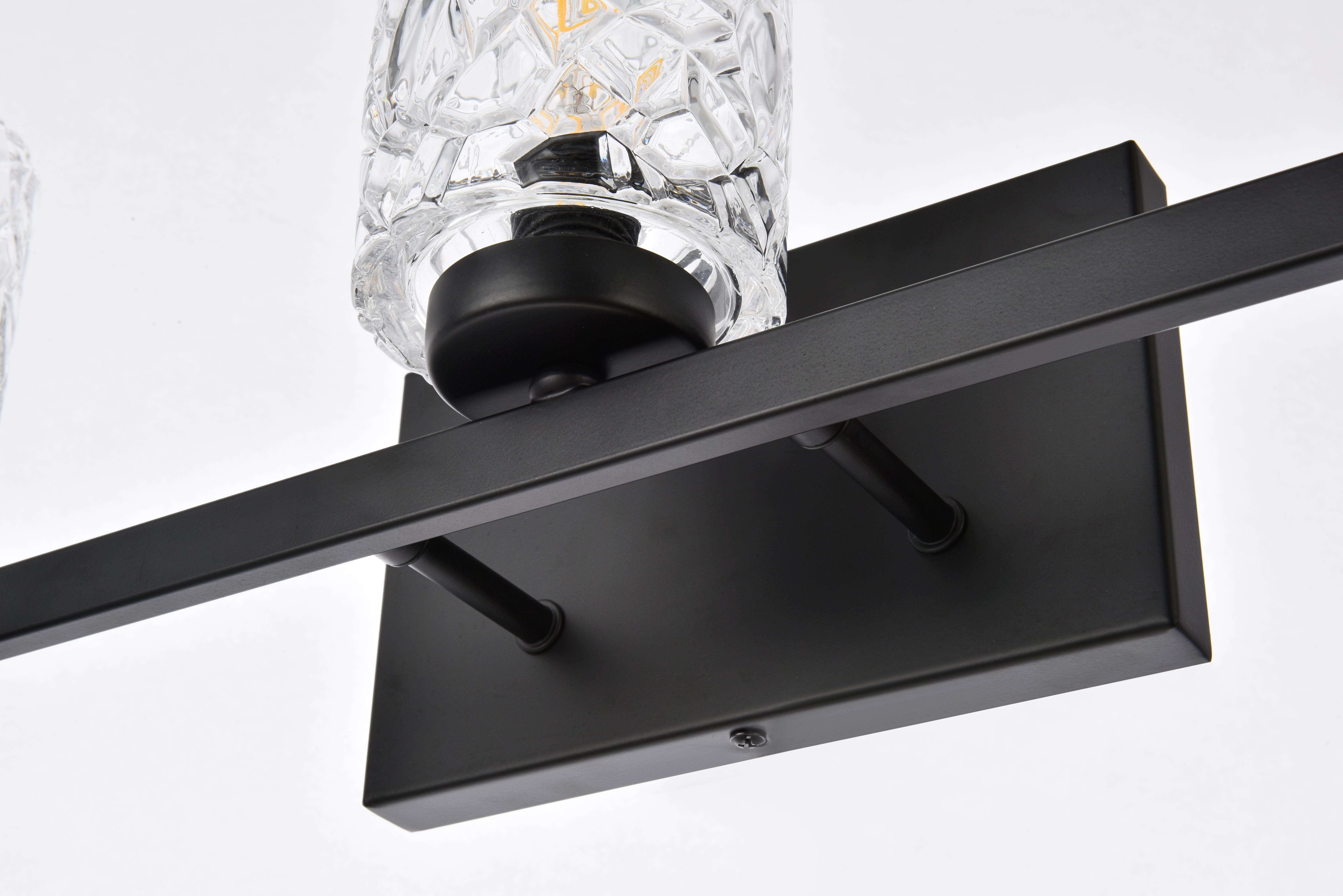 Cassie 5 Lights Bath Sconce In Black With Clear Shade, Black/Clear, large