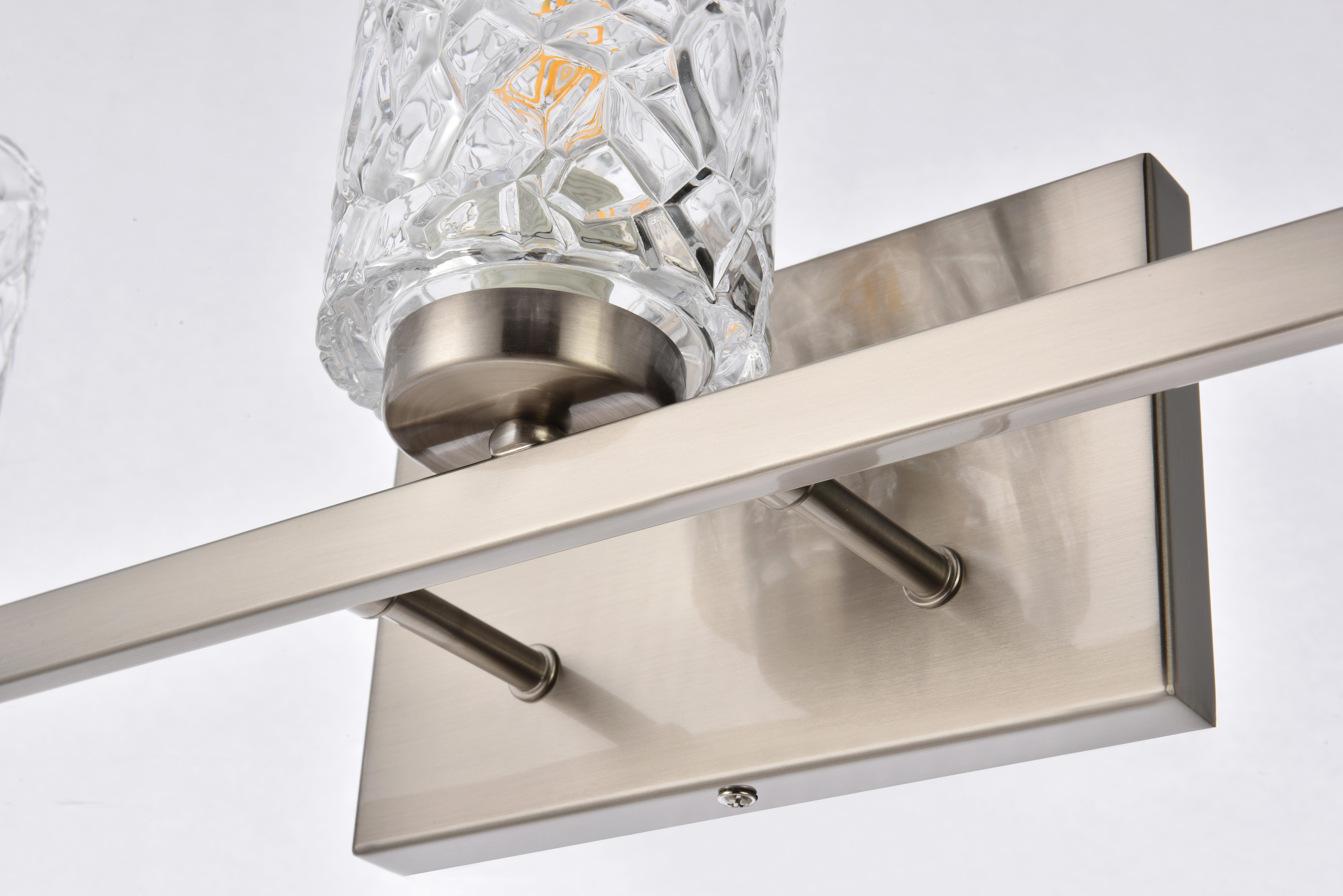 Cassie 5 Lights Bath Sconce In Satin Nickel With Clear Shade, Satin Nickel/Clear, large