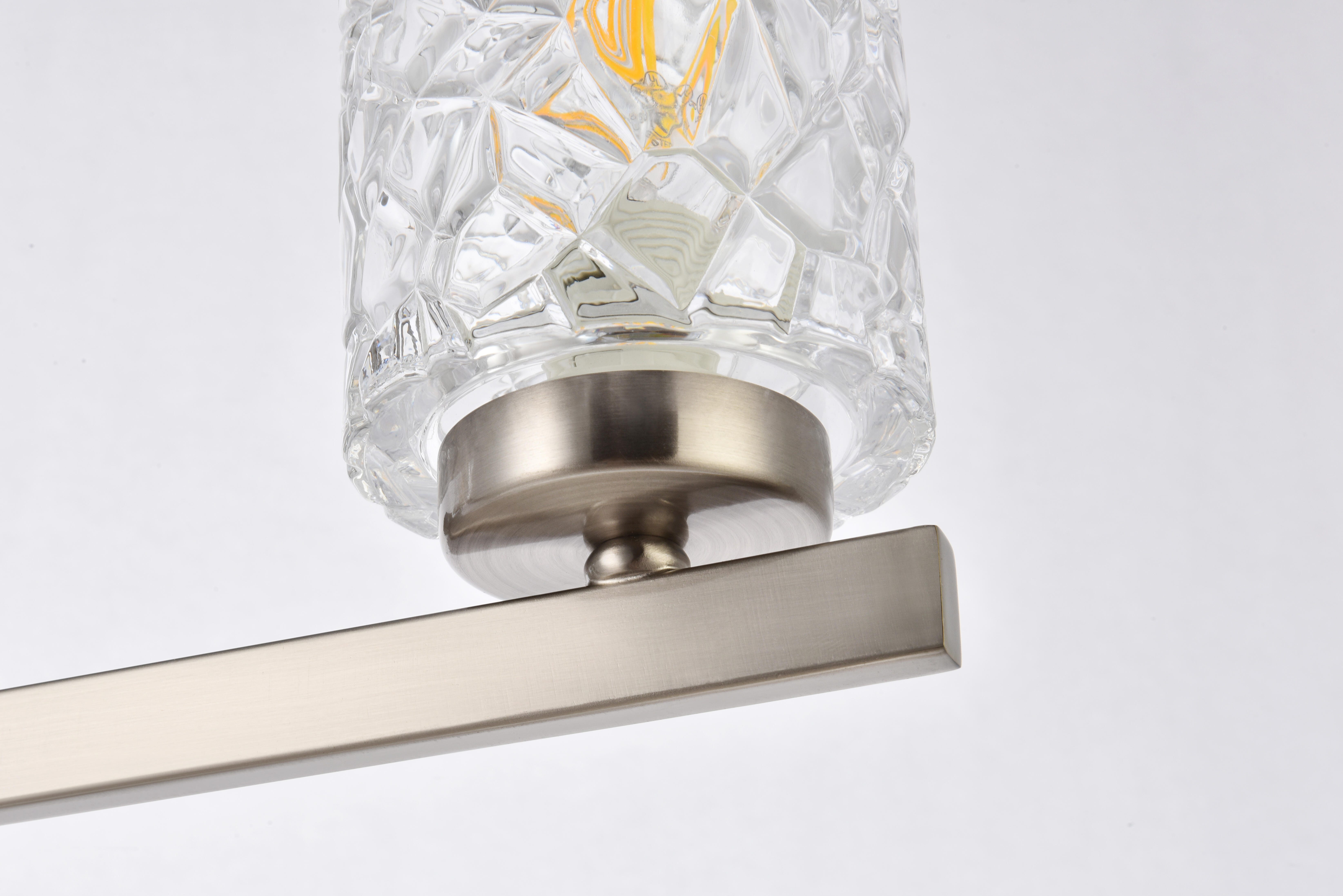 Cassie 5 Lights Bath Sconce In Satin Nickel With Clear Shade, Satin Nickel/Clear, large